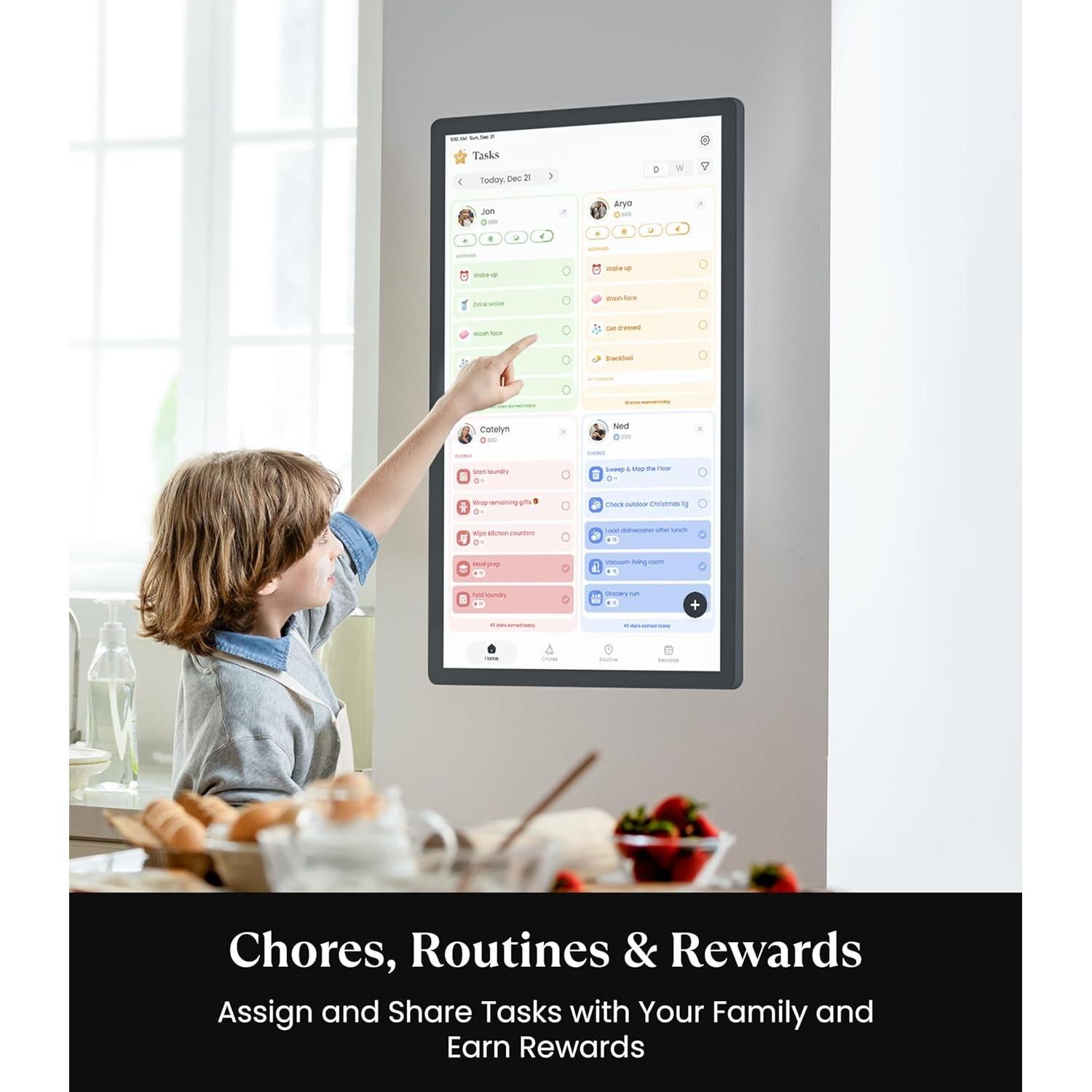 Calendario Digital Cozyla+ 24" Pantalla Táctil Negro