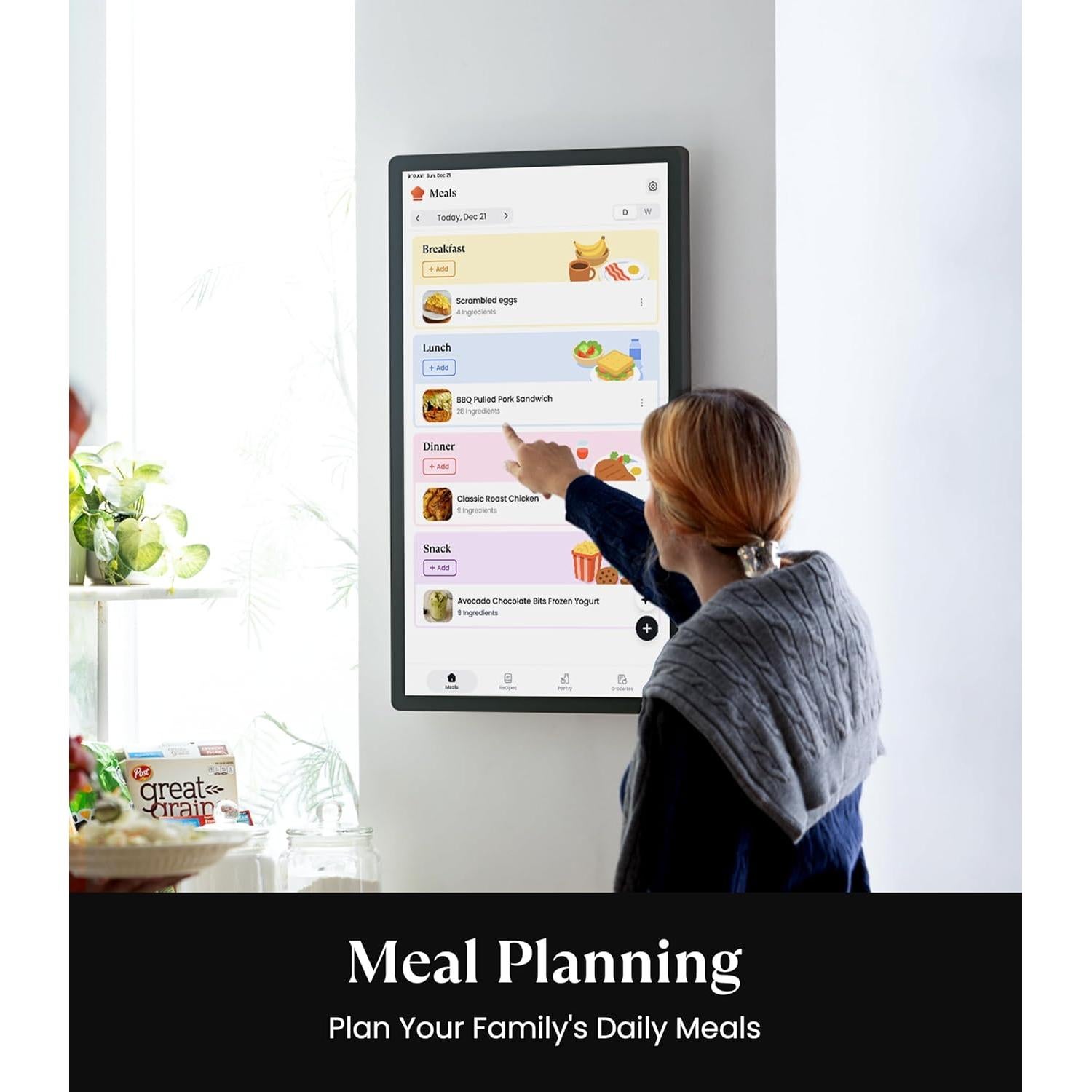 Calendario Digital Cozyla+ 24" Pantalla Táctil Negro