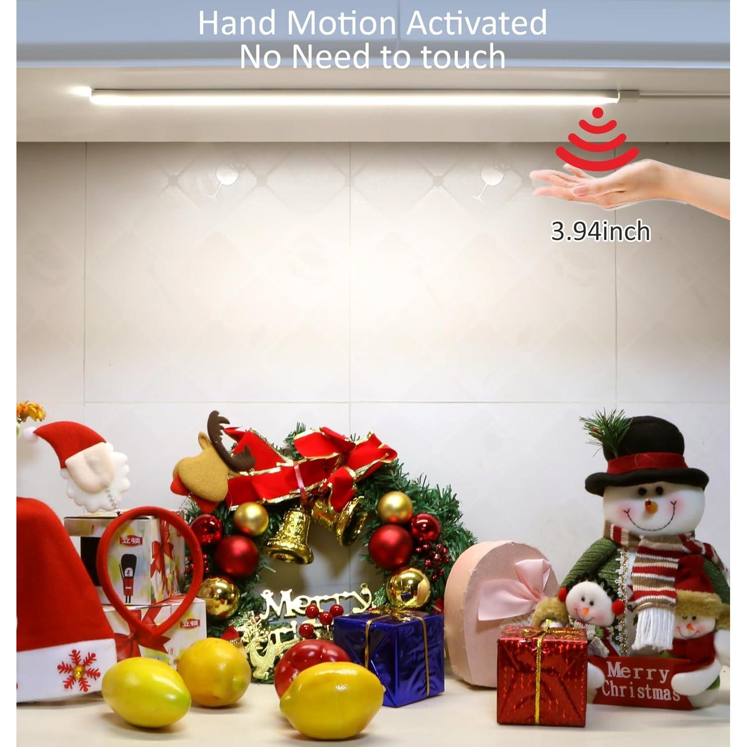 Luces LED bajo gabinete Leetdud 25.4 cm con sensor de mano