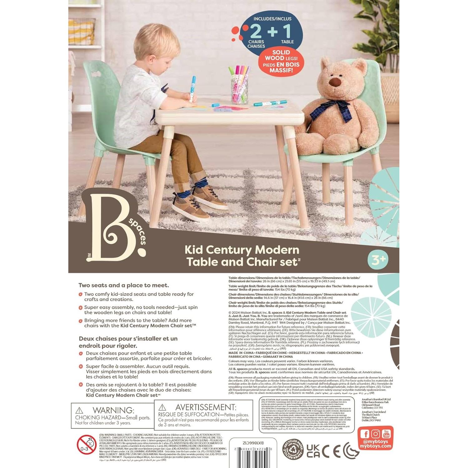 Juego de Mesa y Sillas B. Toys Kid Century Modern Menta