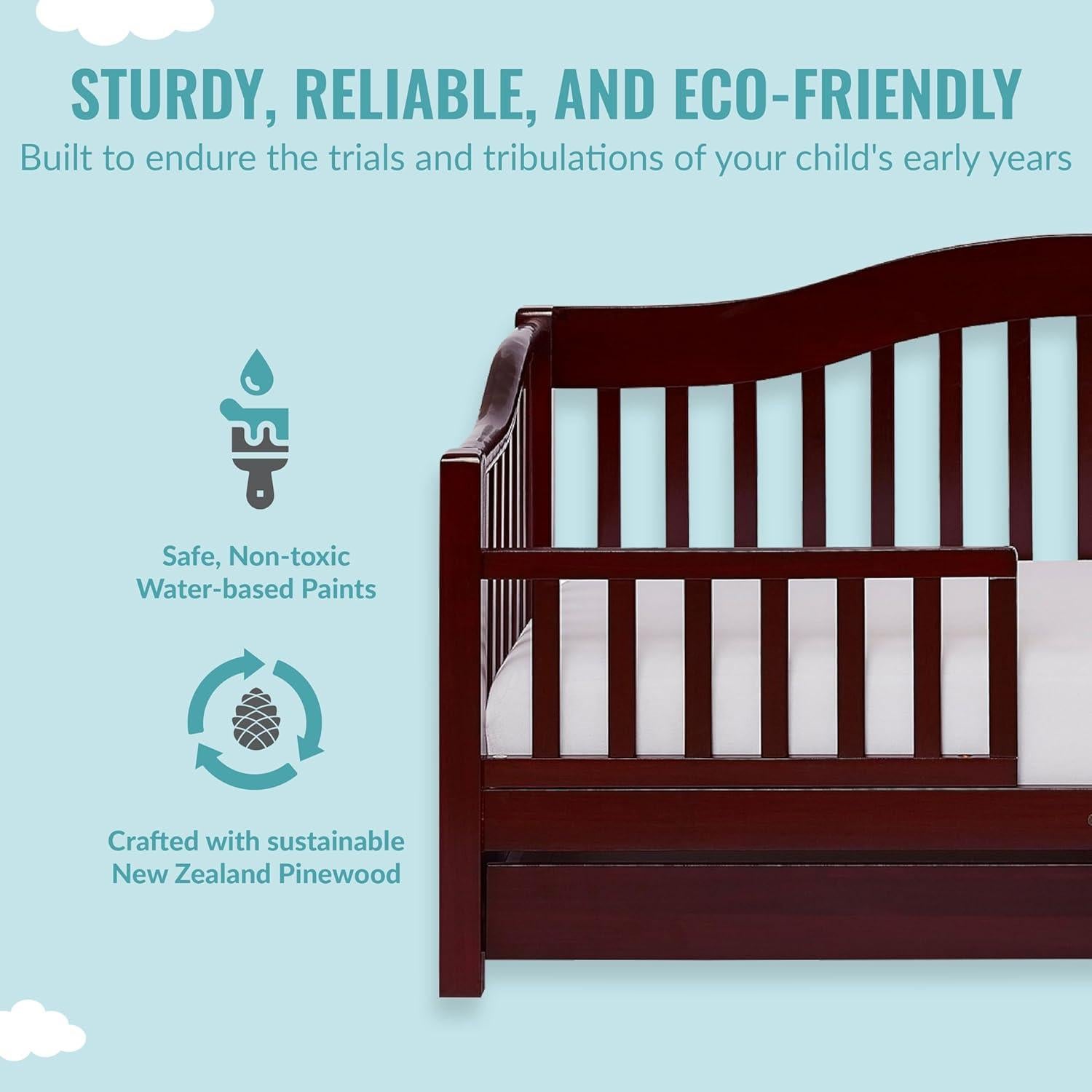 Cama de Día para Niños Dream On Me Cereza - Barandilla Removible