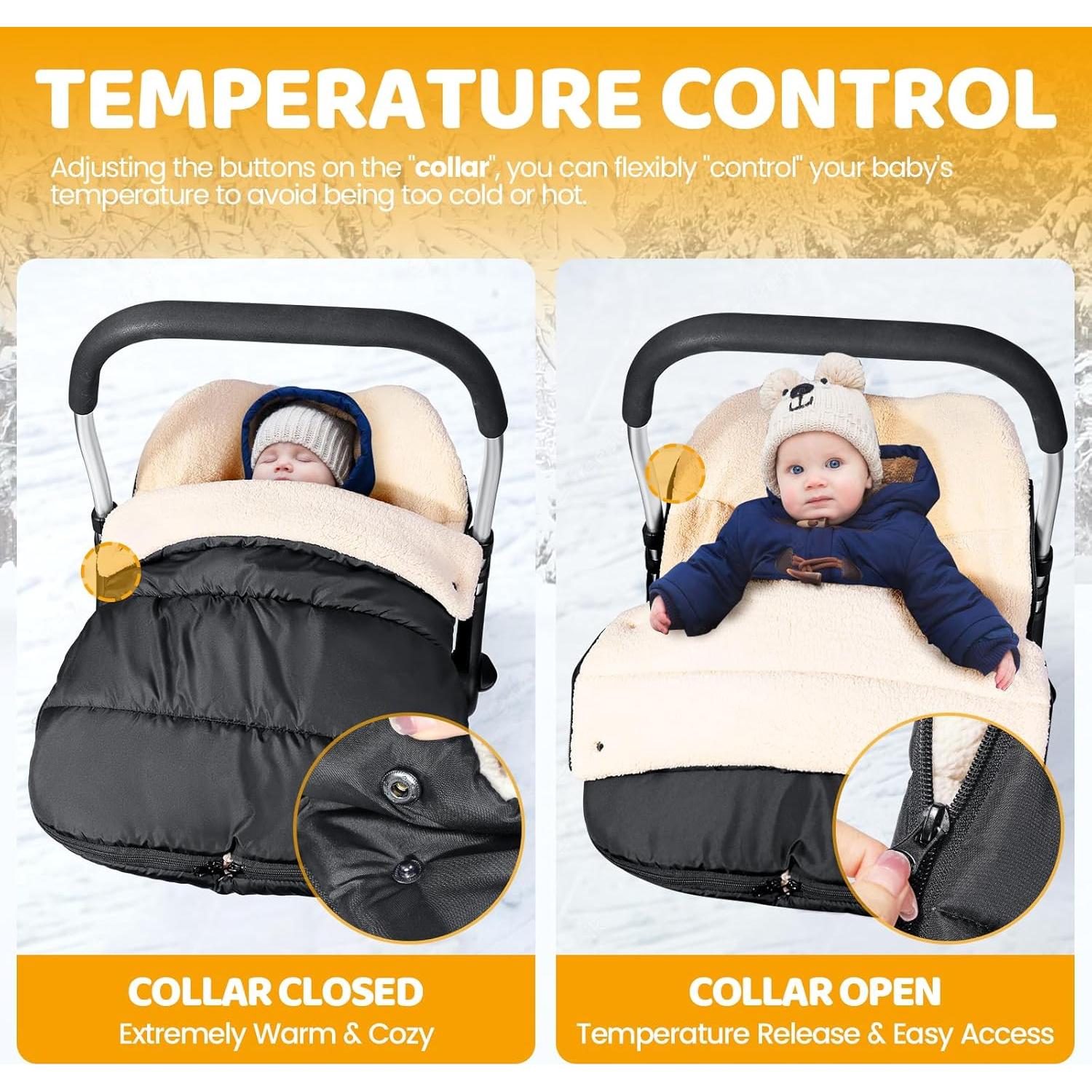 Cubierta de Asiento de Coche para Bebés Orzbow Invierno Negra