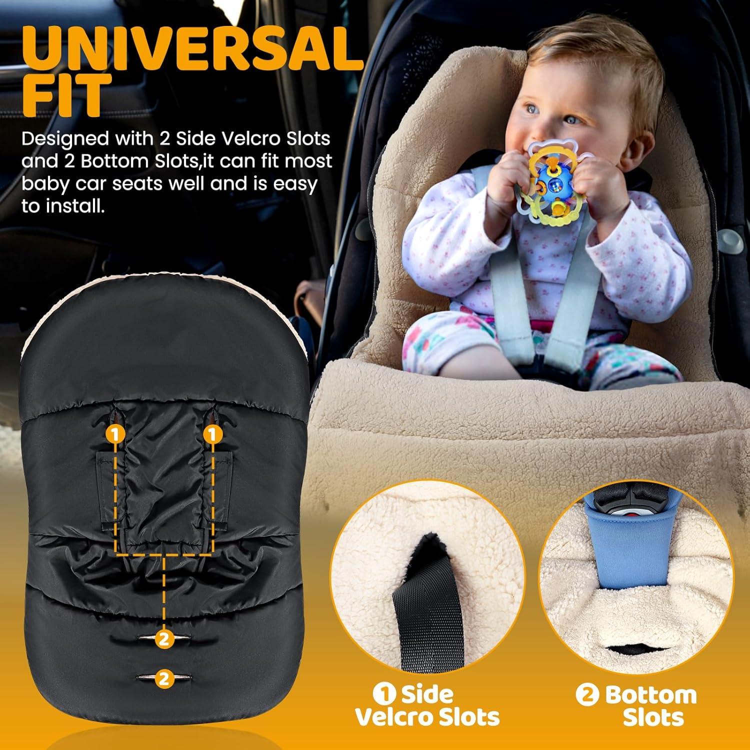 Cubierta de Asiento de Coche para Bebés Orzbow Invierno Negra