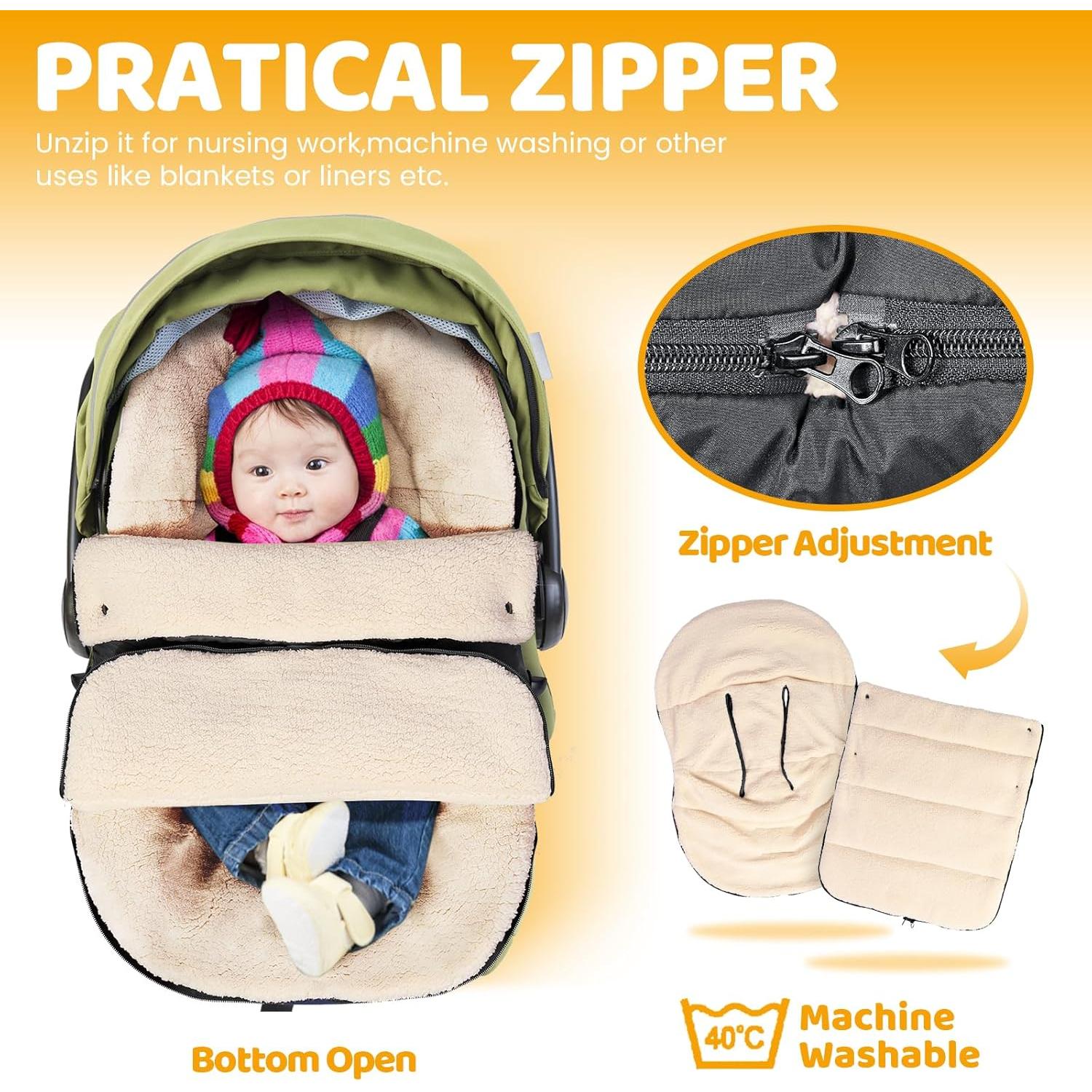 Cubierta de Asiento de Coche para Bebés Orzbow Invierno Negra