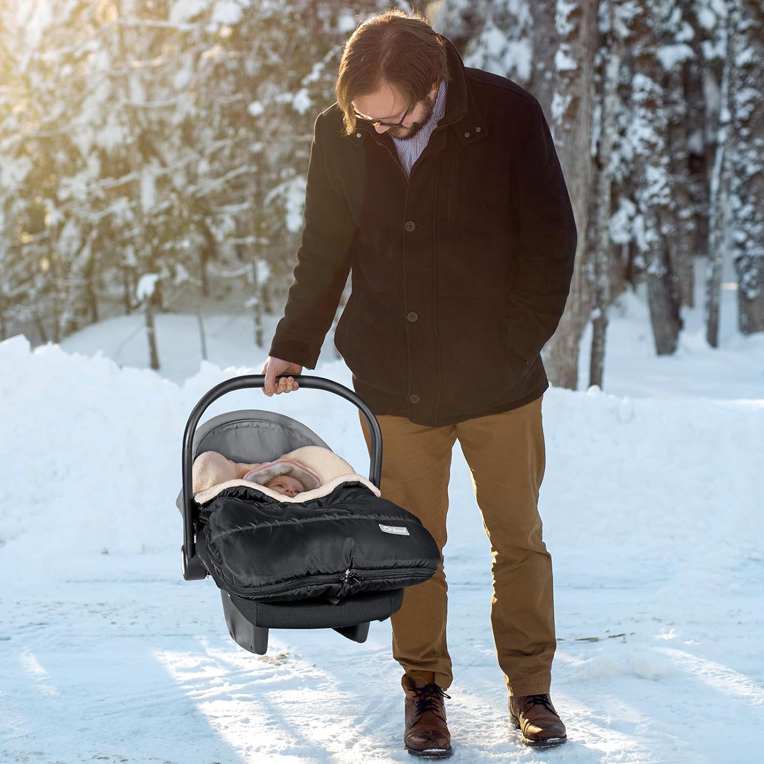 Cubierta de Asiento de Coche para Bebés Orzbow Invierno Negra