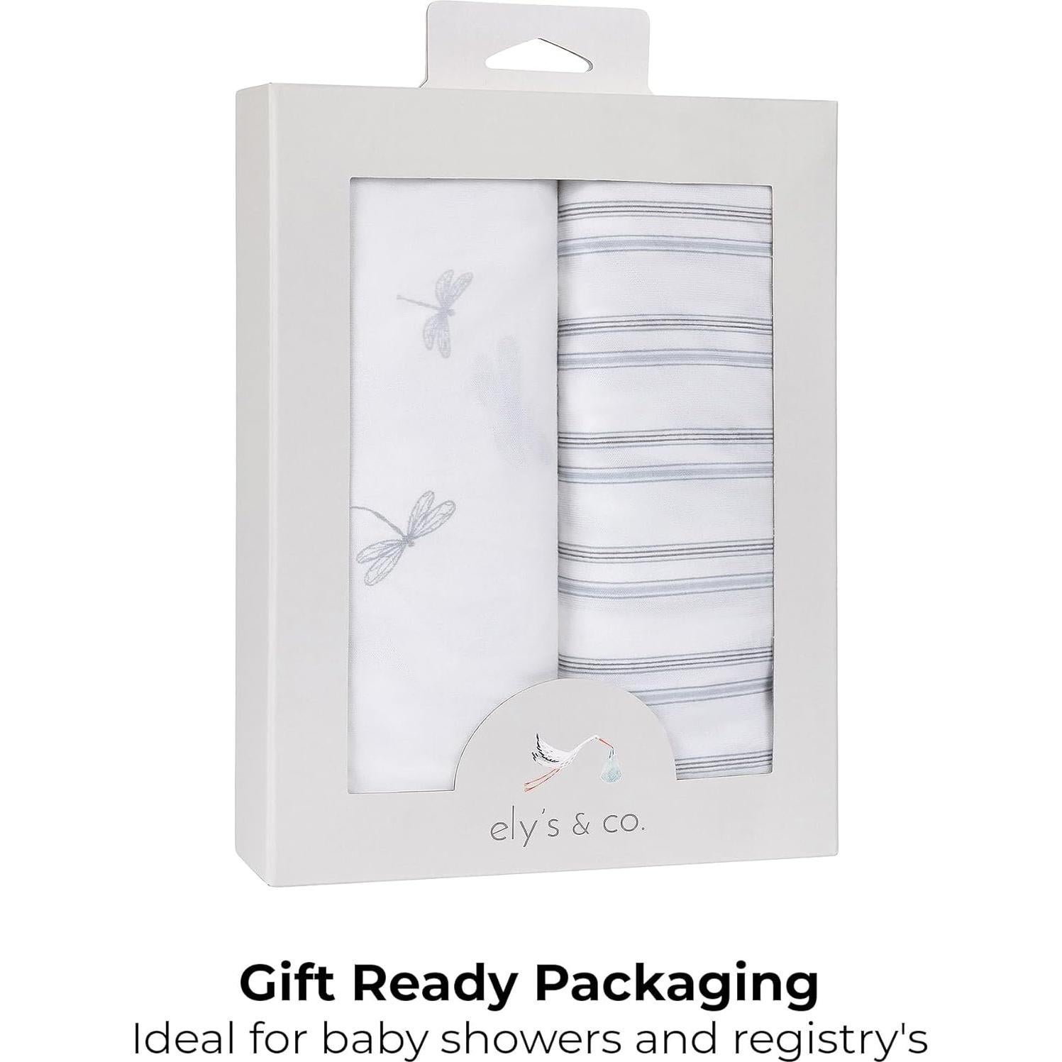 Funda de Cambiador Ely's & Co. 100% Algodón Jersey Azul Rayas