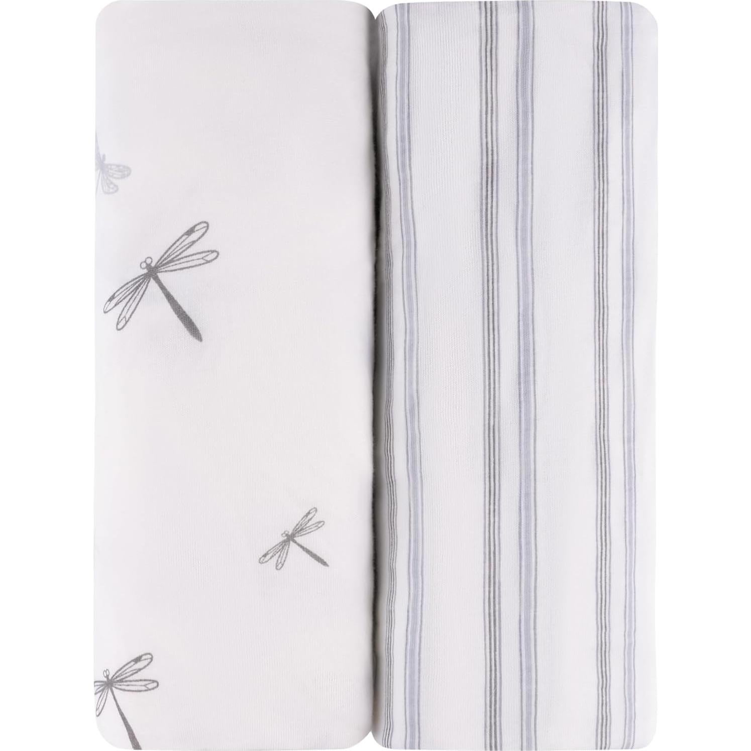 Funda de Cambiador Ely's & Co. 100% Algodón Jersey Azul Rayas