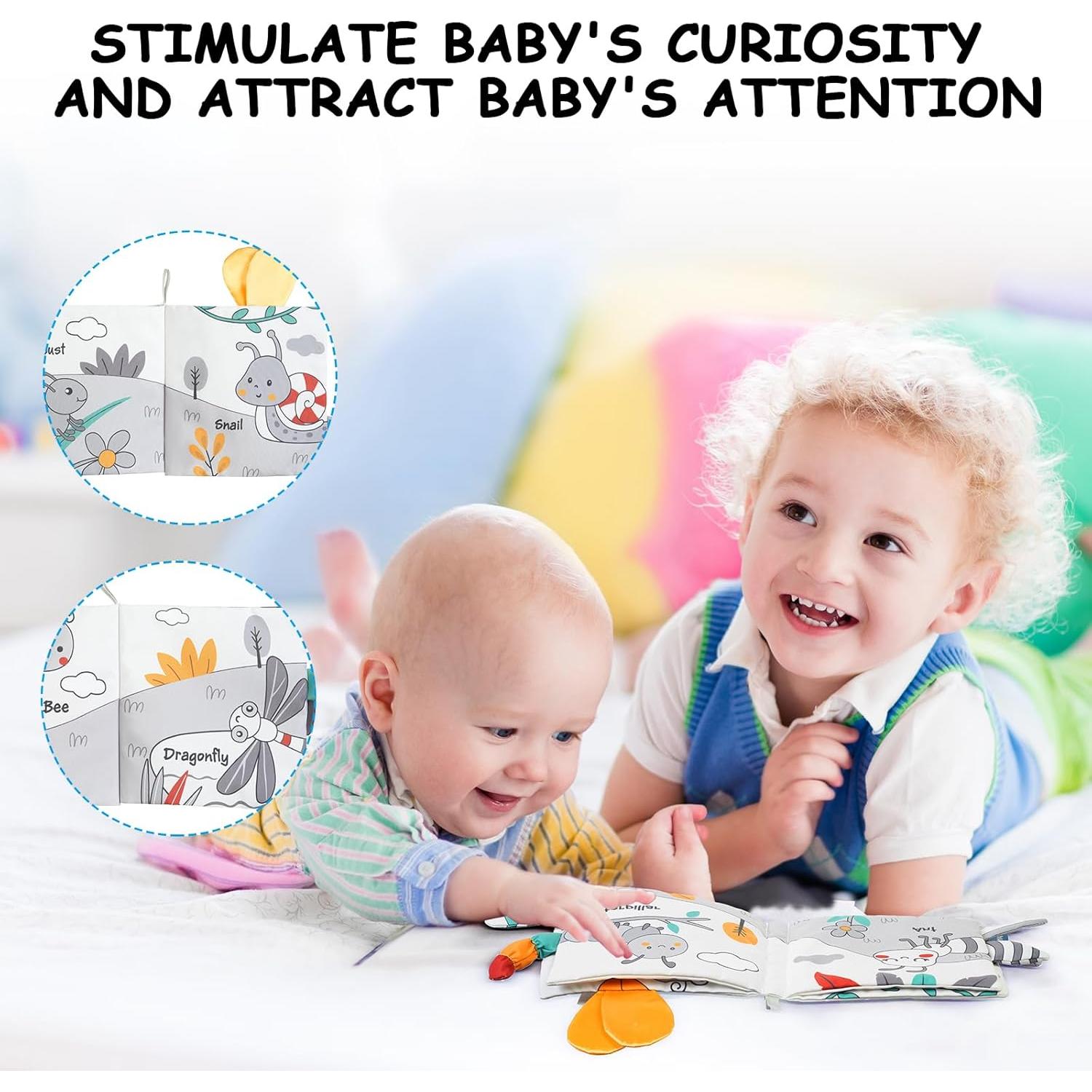 Libro de Tela Sensory 3D HOTUT Abeja para Bebés 0-6 Meses