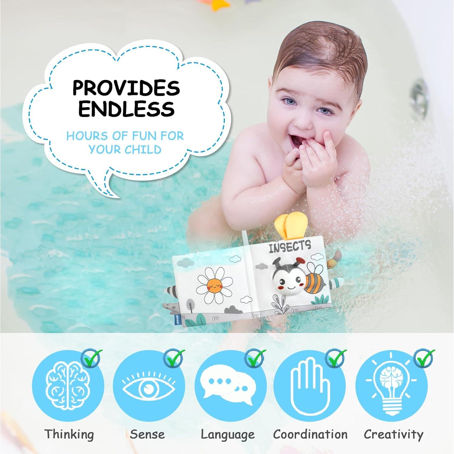 Libro de Tela Sensory 3D HOTUT Abeja para Bebés 0-6 Meses