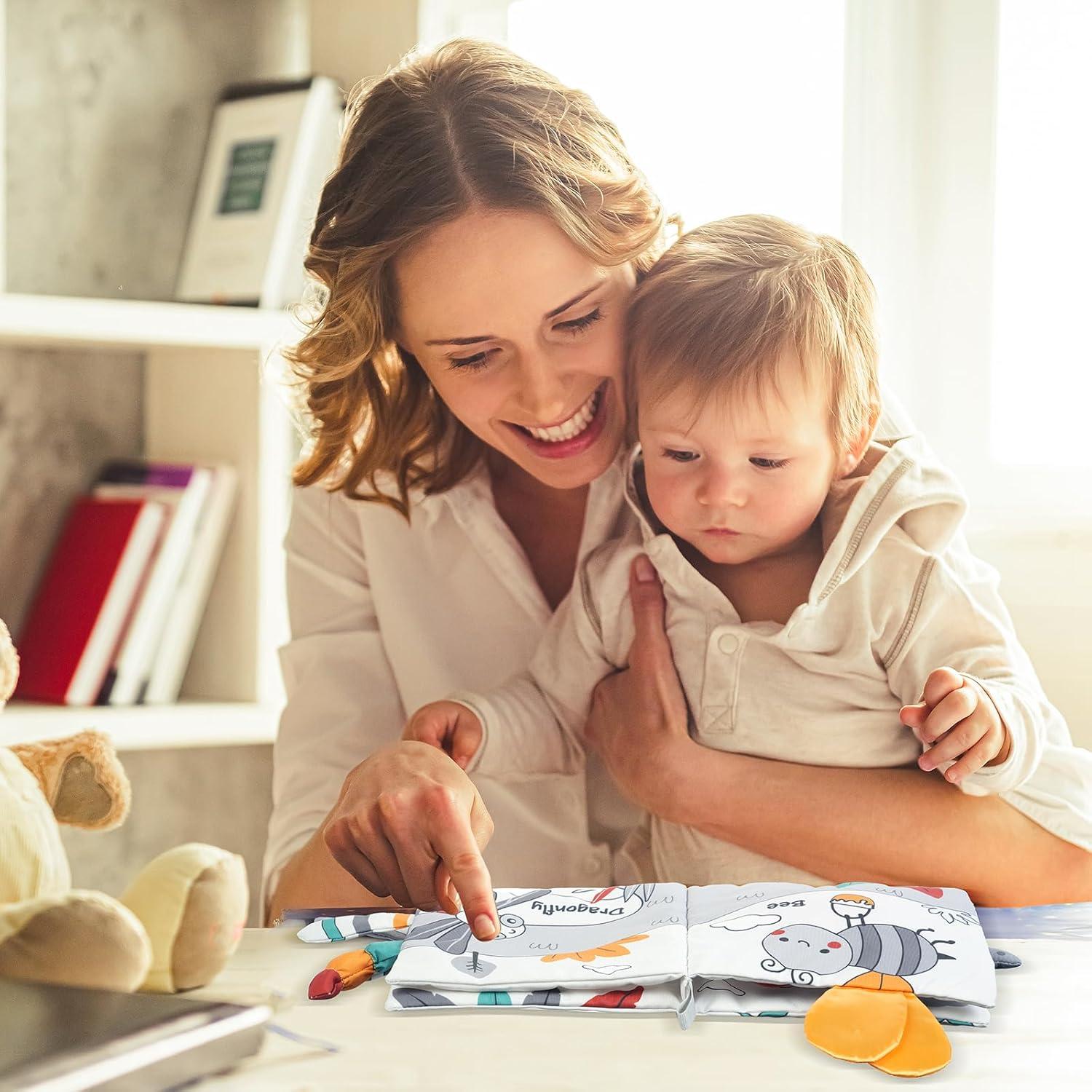 Libro de Tela Sensory 3D HOTUT Abeja para Bebés 0-6 Meses