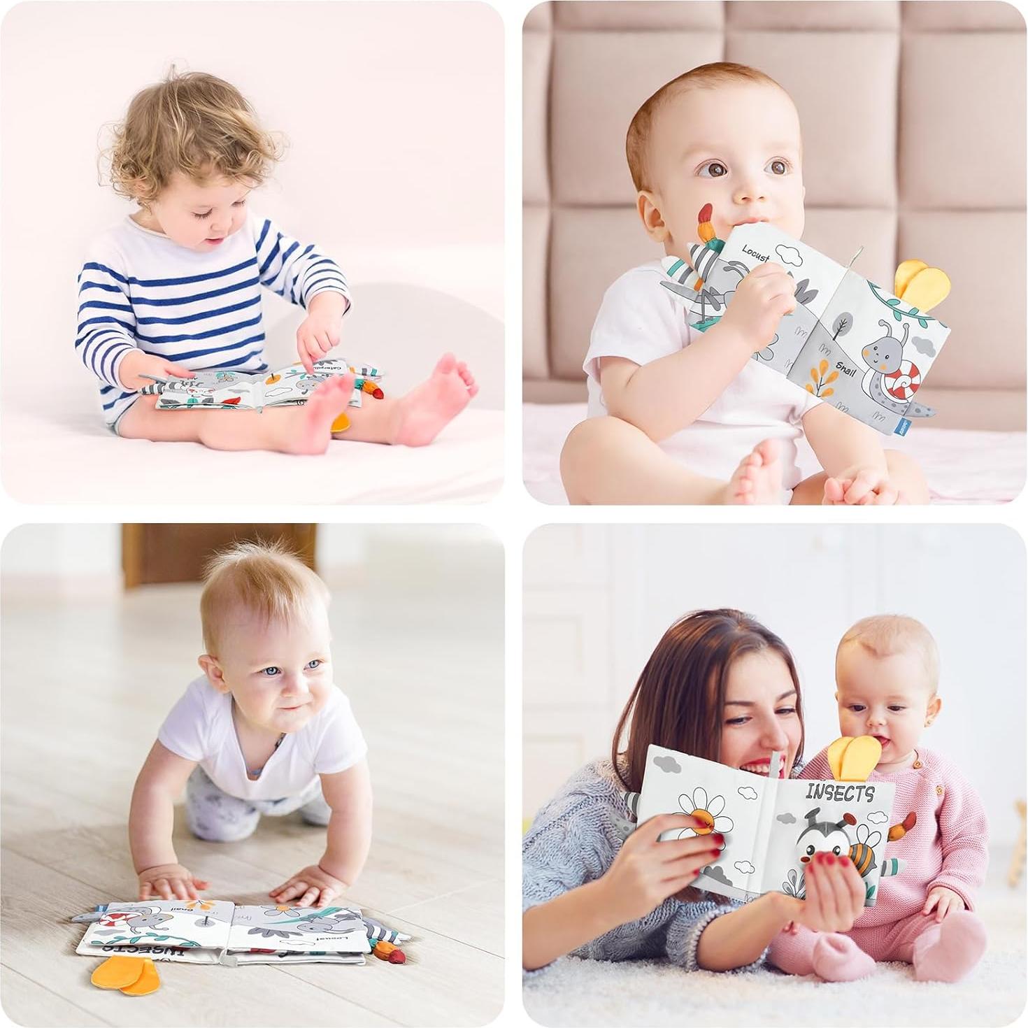 Libro de Tela Sensory 3D HOTUT Abeja para Bebés 0-6 Meses