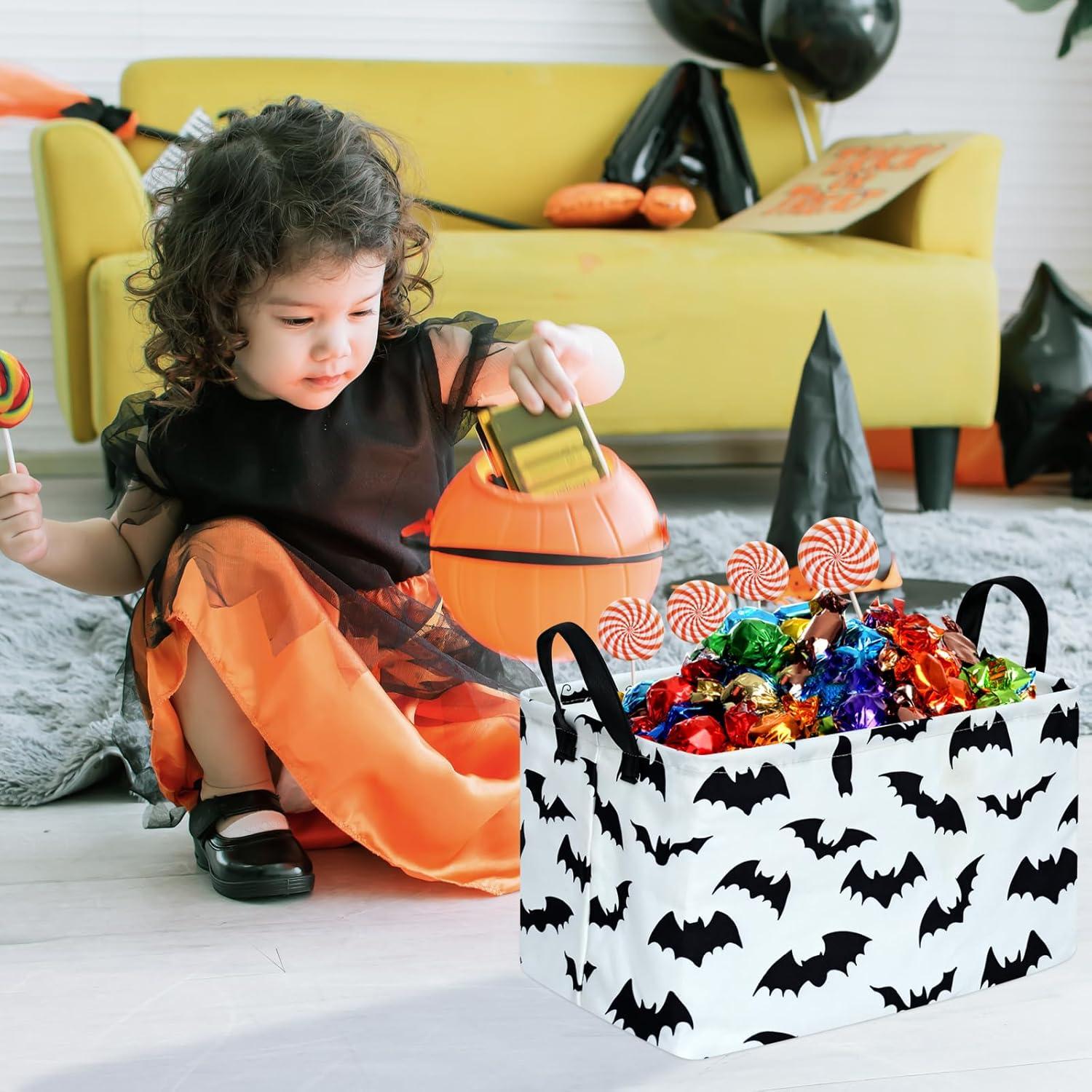 Cesta de Almacenamiento KUNRO Halloween Murciélago Plegable 37.8x25.9cm