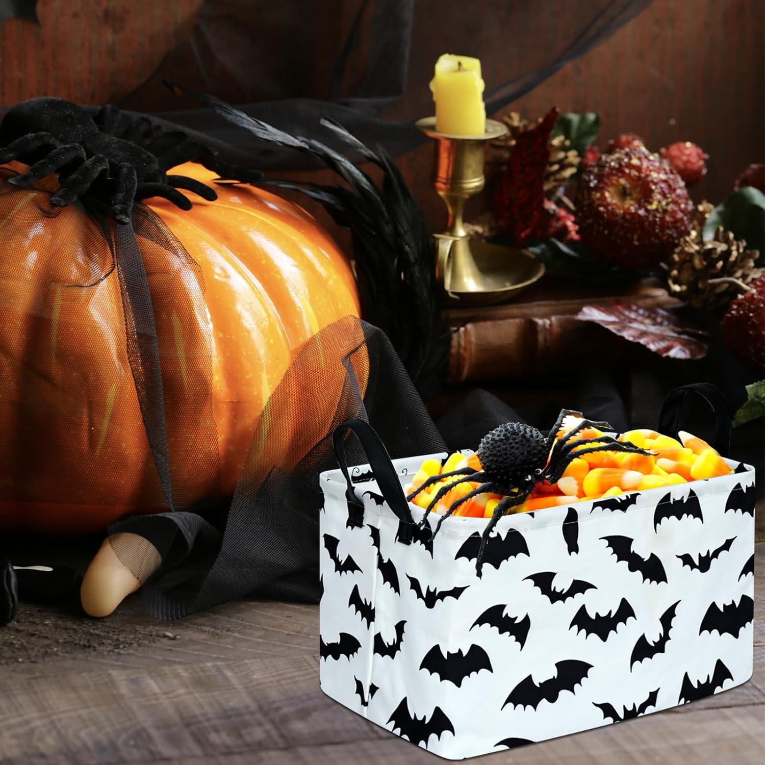 Cesta de Almacenamiento KUNRO Halloween Murciélago Plegable 37.8x25.9cm