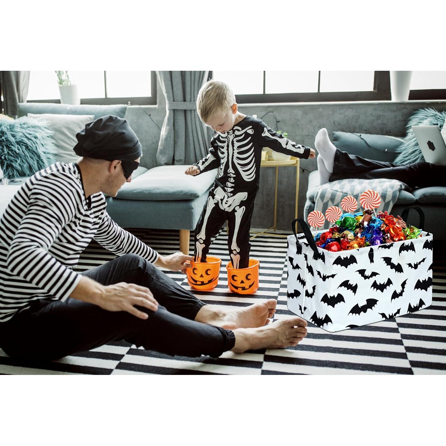 Cesta de Almacenamiento KUNRO Halloween Murciélago Plegable 37.8x25.9cm