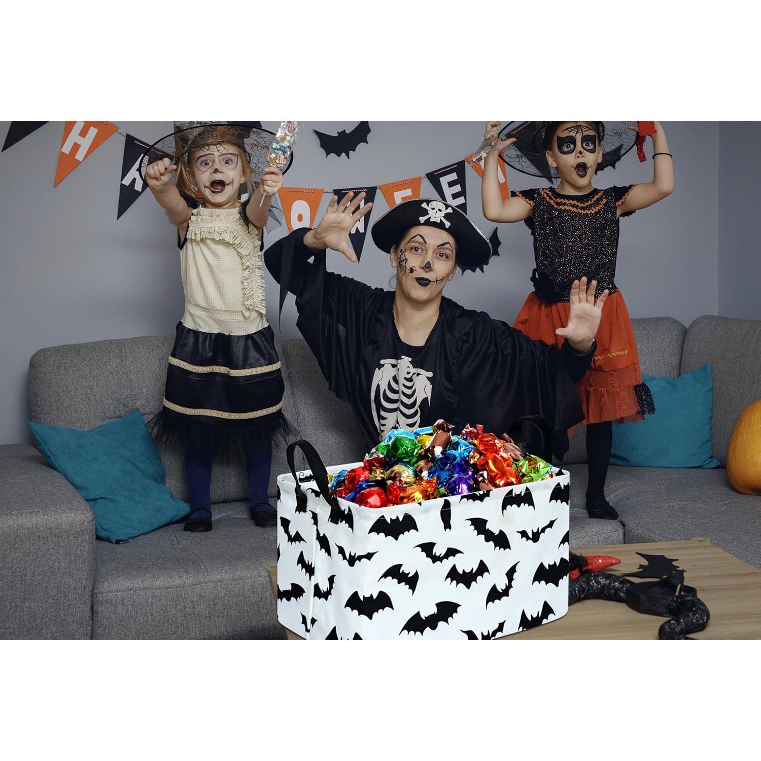 Cesta de Almacenamiento KUNRO Halloween Murciélago Plegable 37.8x25.9cm