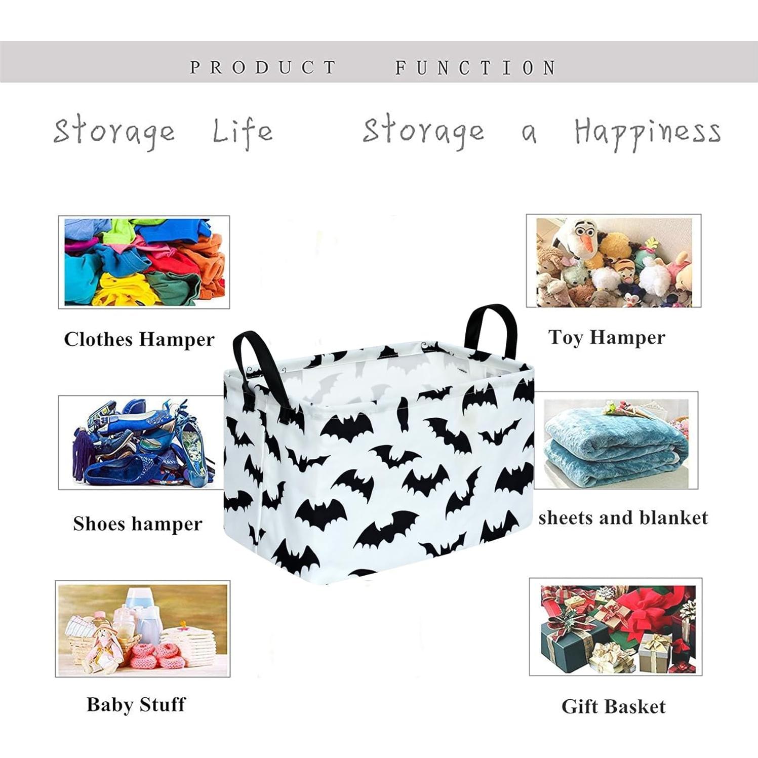 Cesta de Almacenamiento KUNRO Halloween Murciélago Plegable 37.8x25.9cm