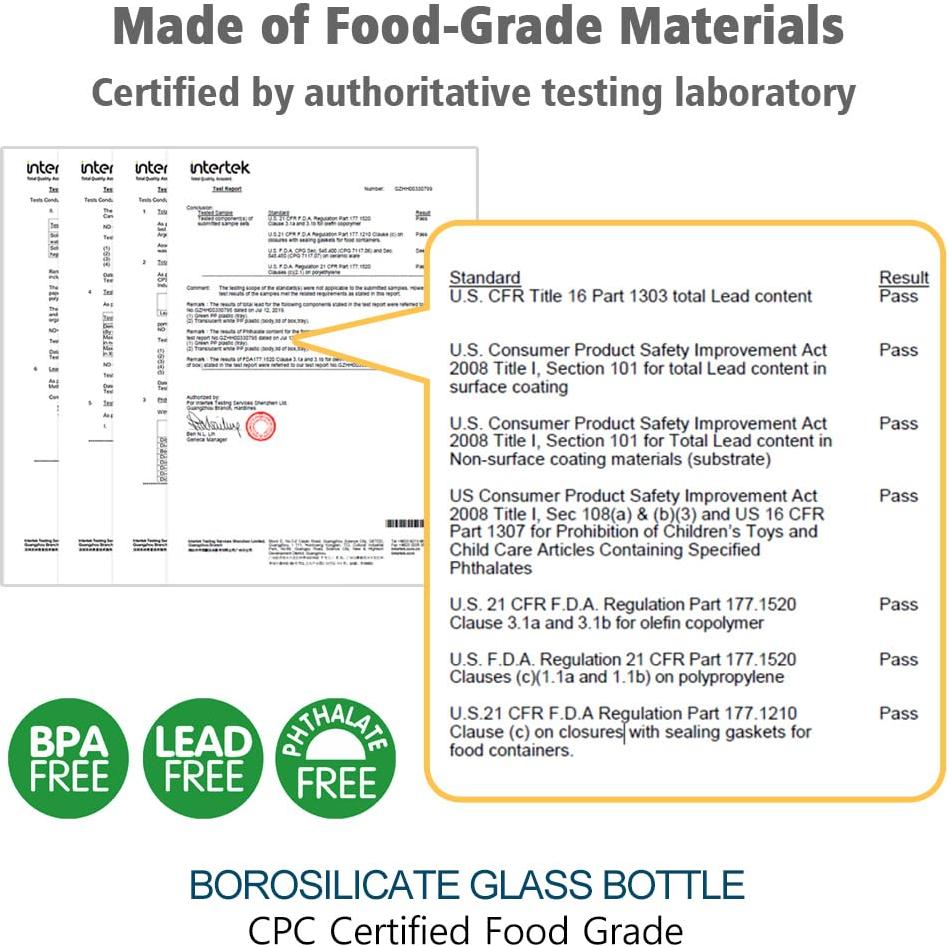 Botella de Vidrio Matyz 120ml Cuello Ancho Azul para Bebés