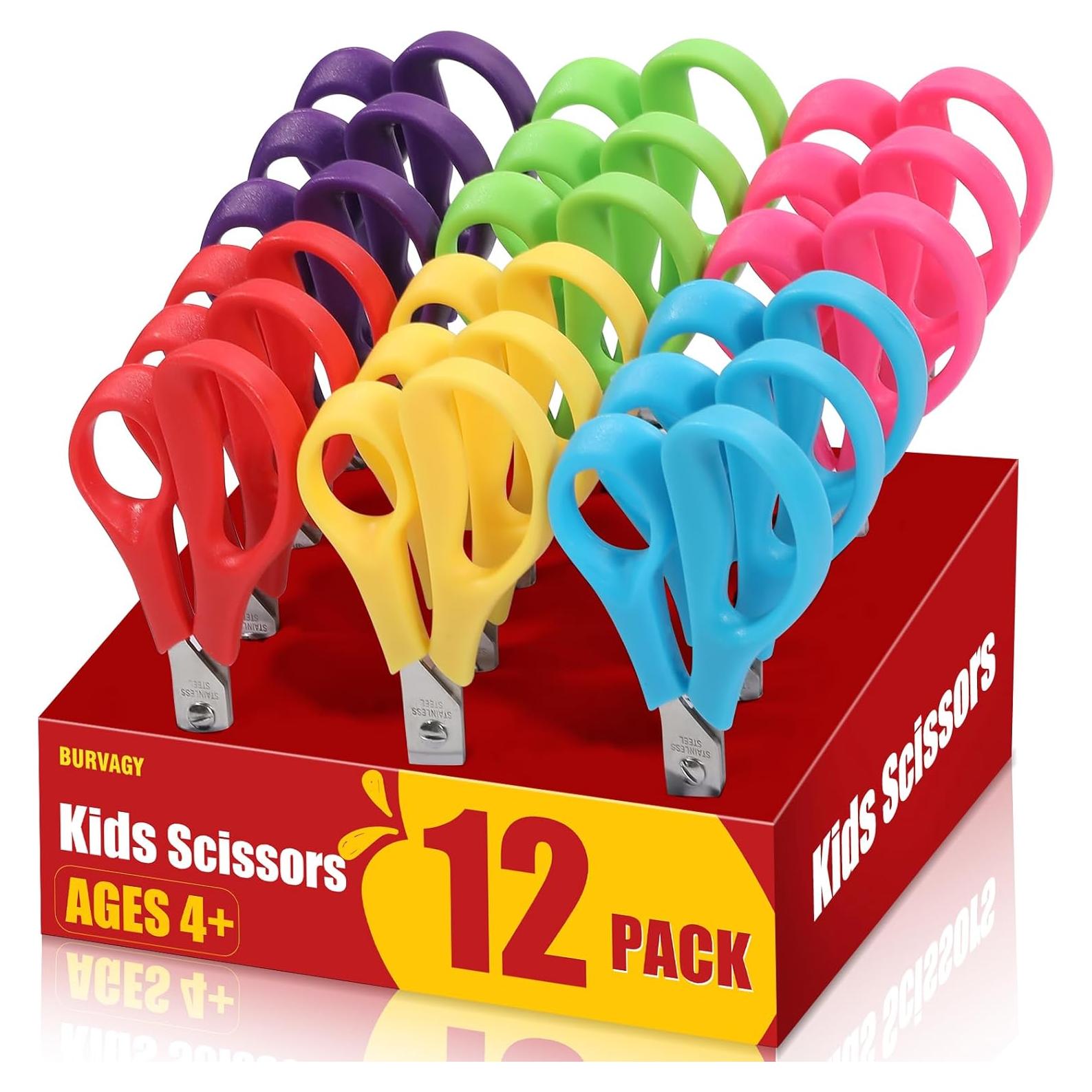 Paquete de 12 Tijeras de Seguridad para Niños 14 cm BURVAGY