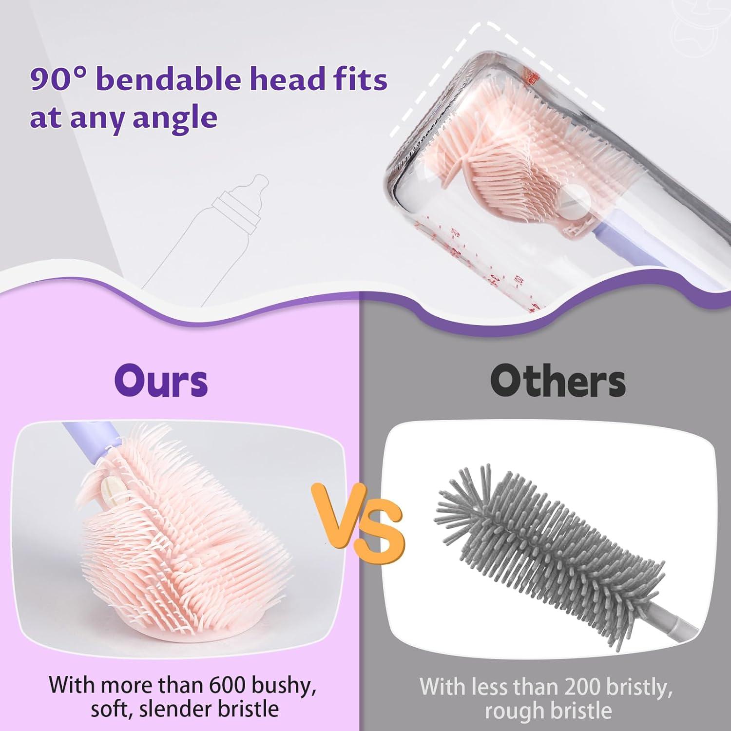 Set de Cepillos Limpiadores para Biberones VOOWO Morado