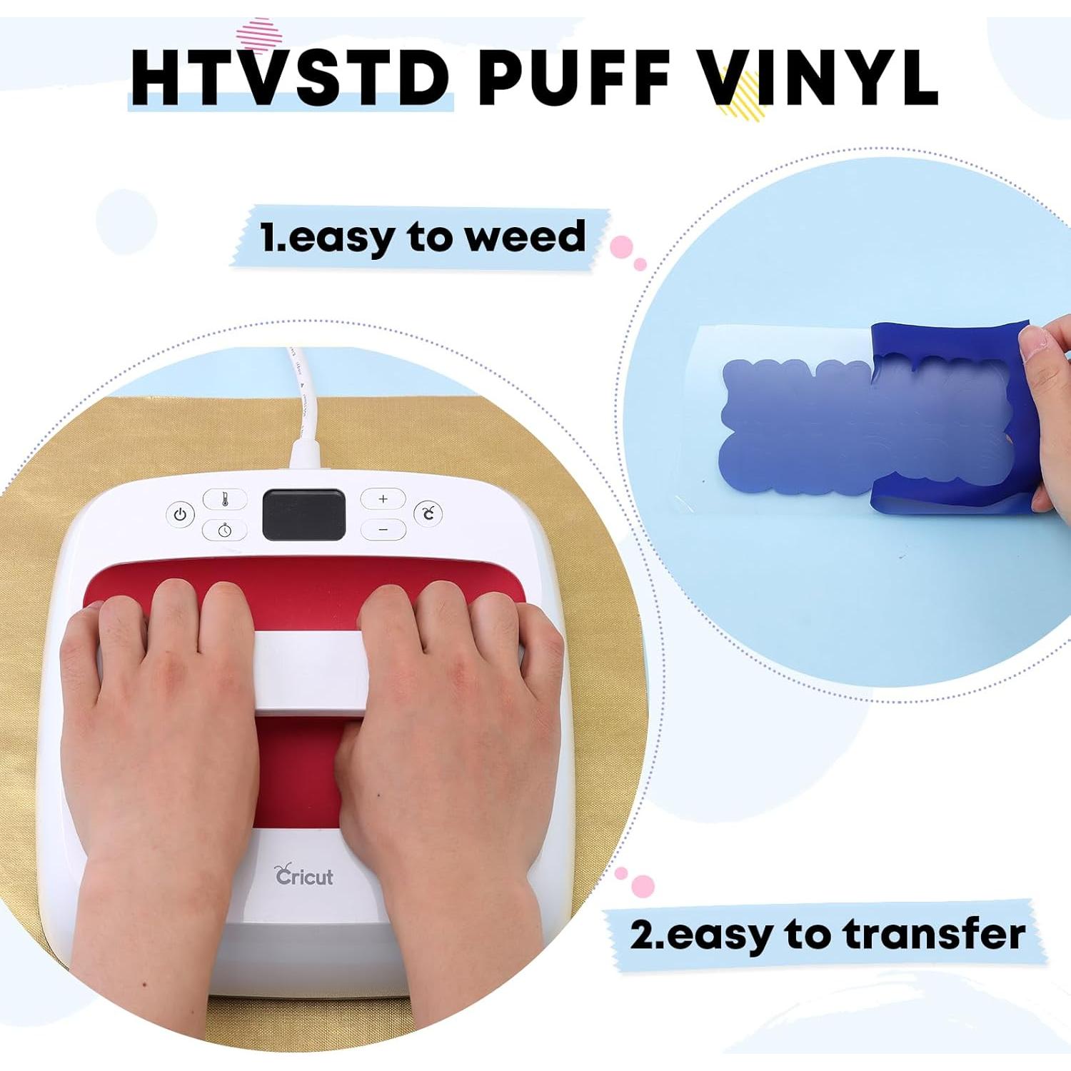 Vinilo de Transferencia de Calor Puff 3D HTVSTD - 6 Hojas 30.48x25.4cm
