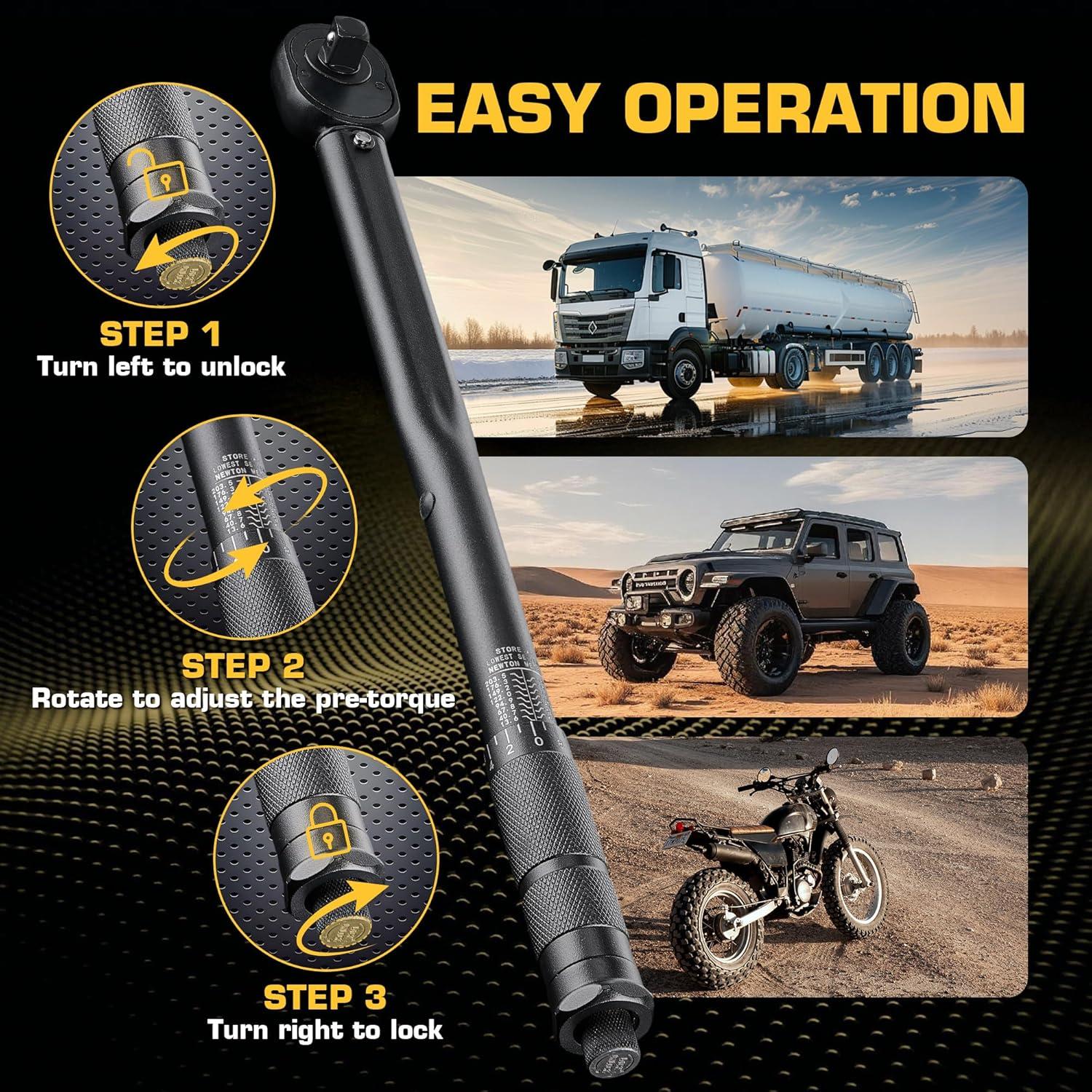 Llave de Torque KOOPOOL 1/2" 10-150 ft-lb (13.6-203.5 N/m)