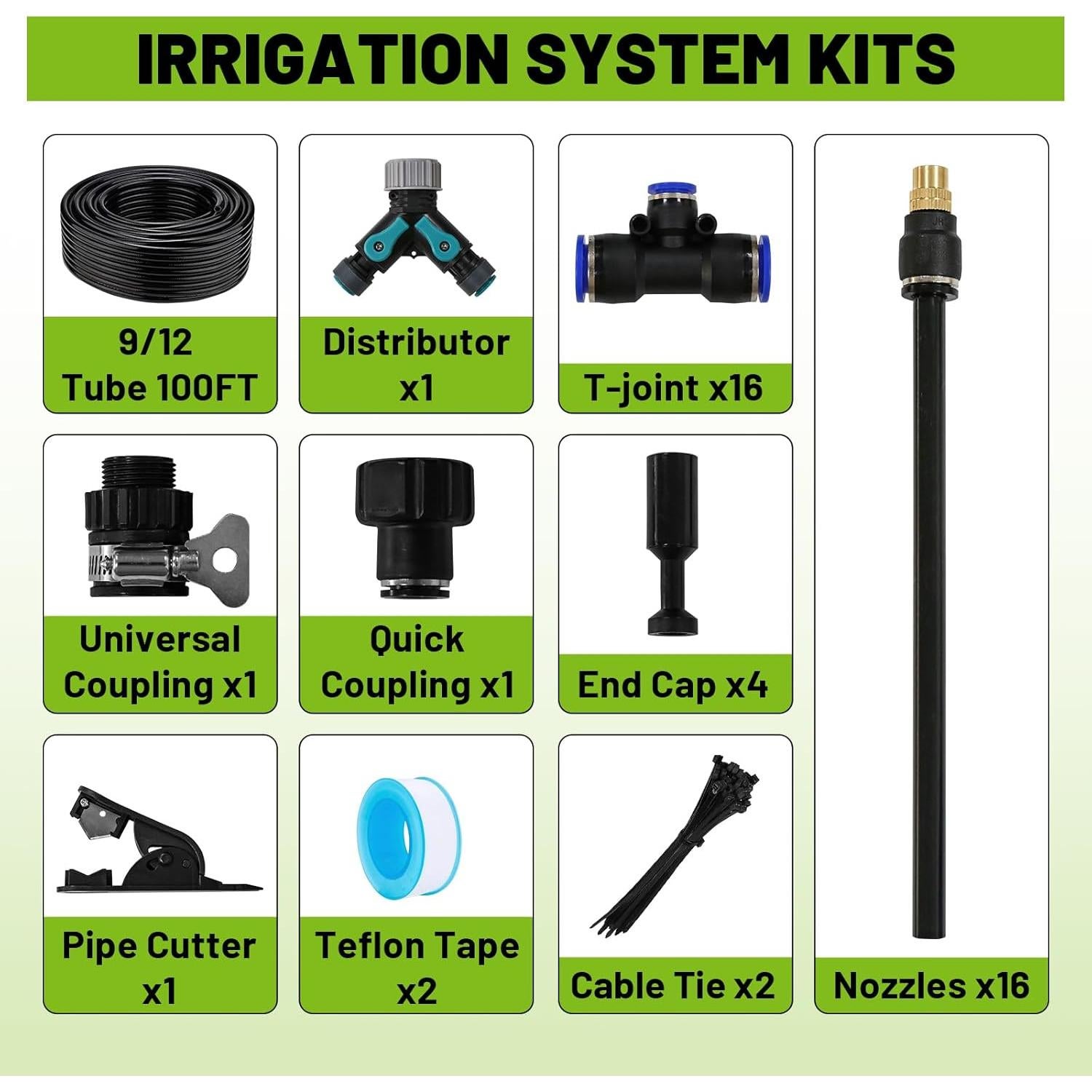 Kit de Riego por Goteo Kekangerly 30.48 m con Aspersores 360°