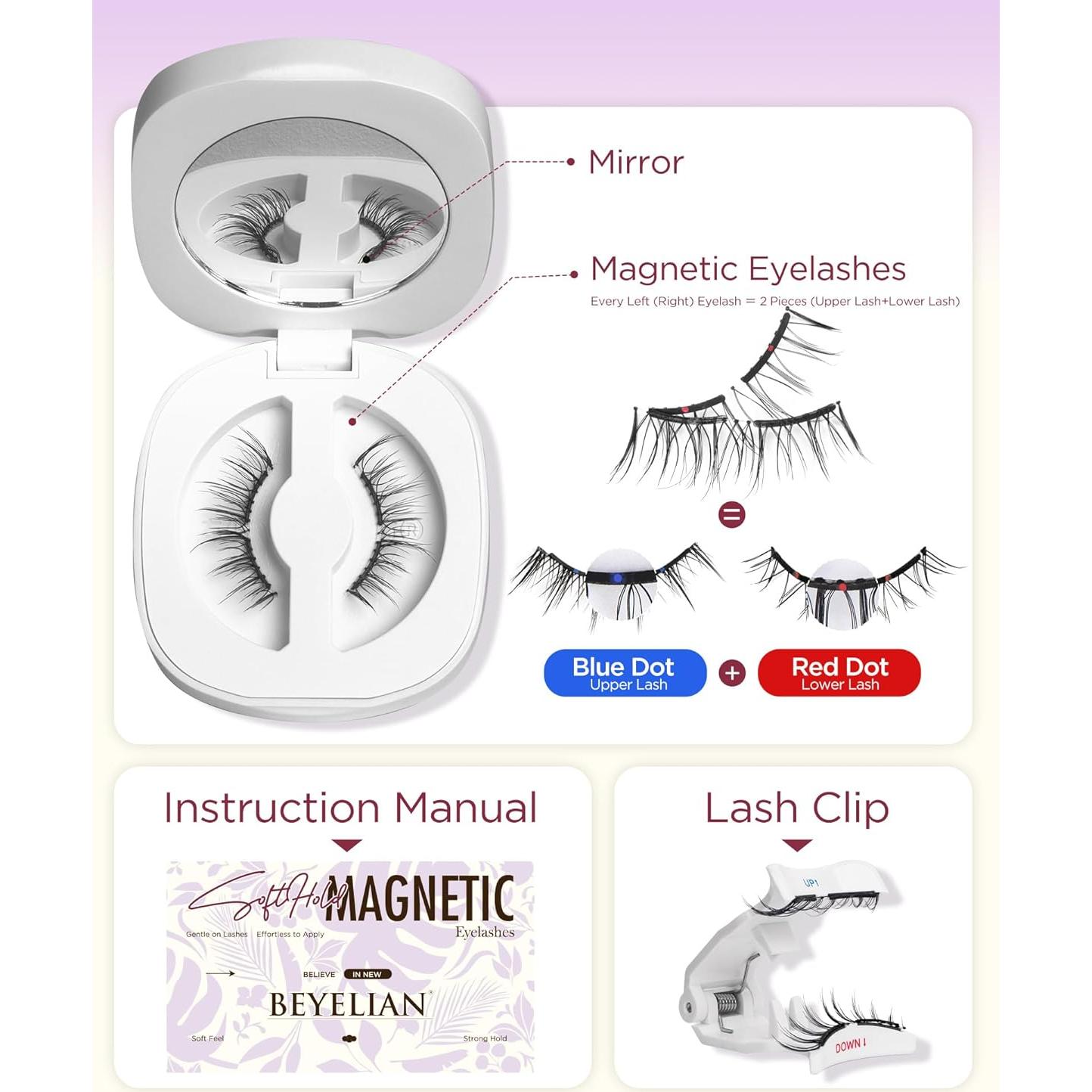 Pestañas Magnéticas BEYELIAN CS02, Suaves y Reutilizables