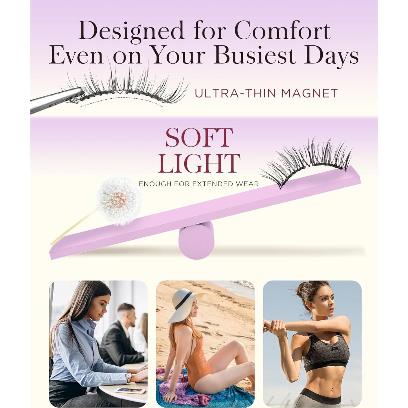 Pestañas Magnéticas BEYELIAN CS02, Suaves y Reutilizables