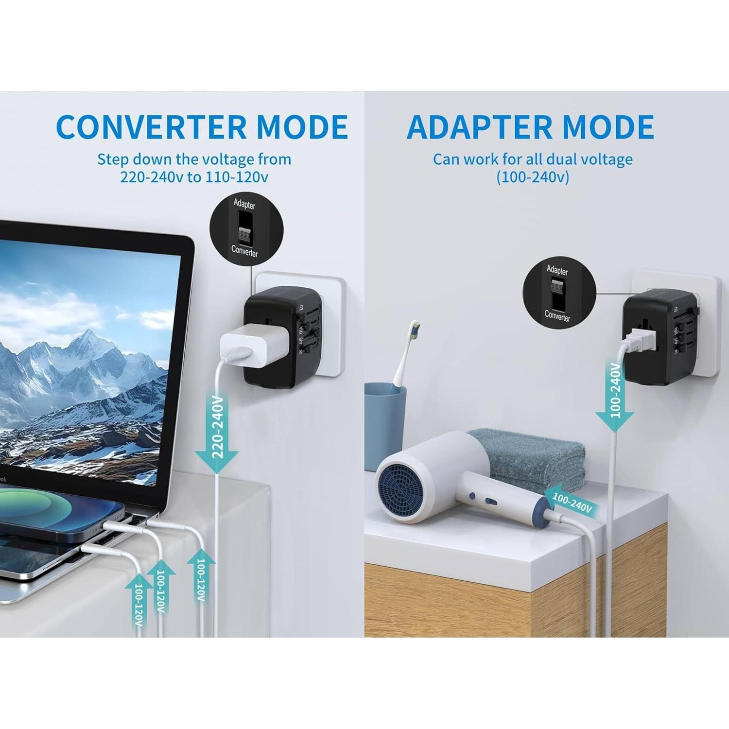 Adaptador de Viaje Convertidor de Voltaje 230V a 120V DONGGUAN