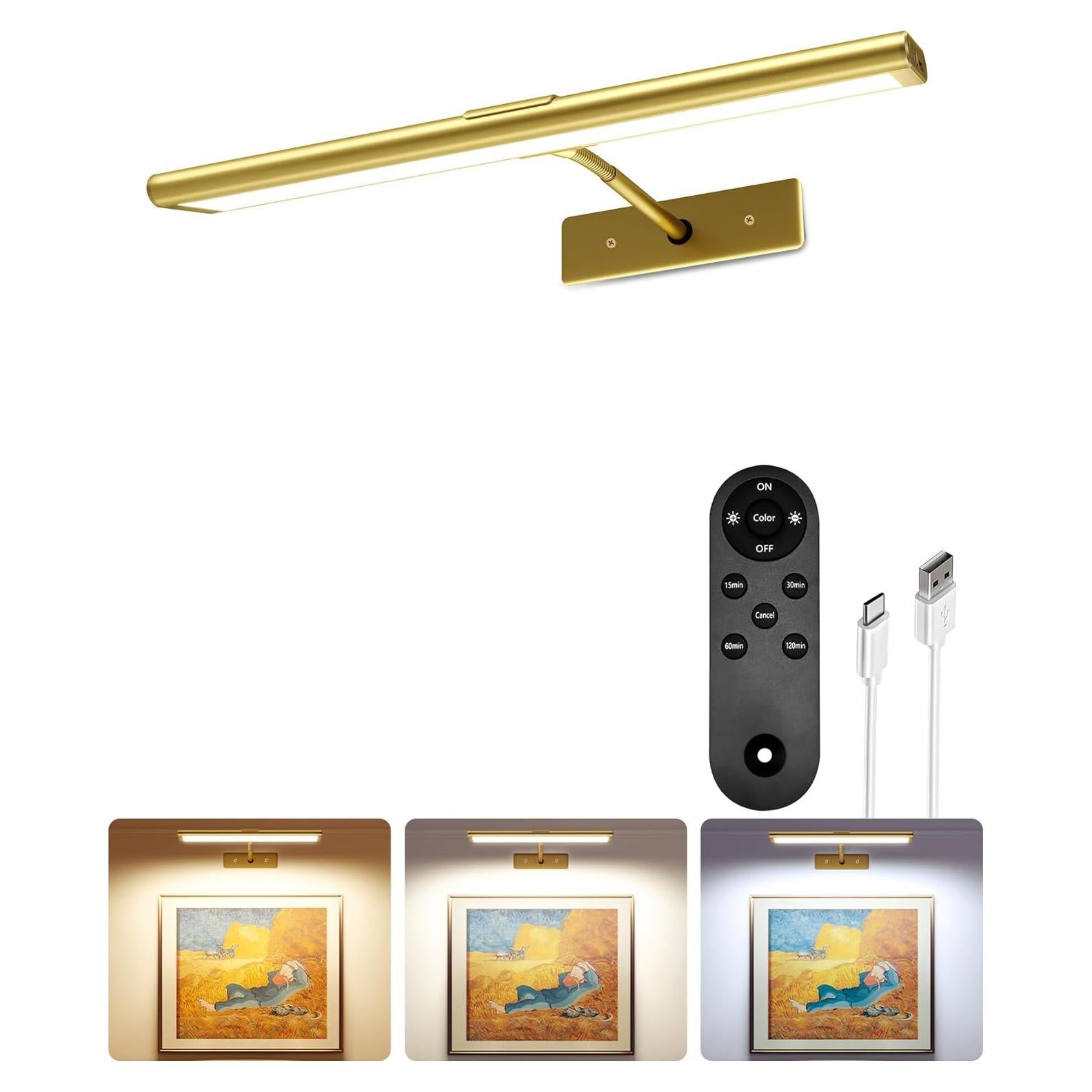 Luz de Imagen LED EZVALO 33cm Inalámbrica Recargable Dorado