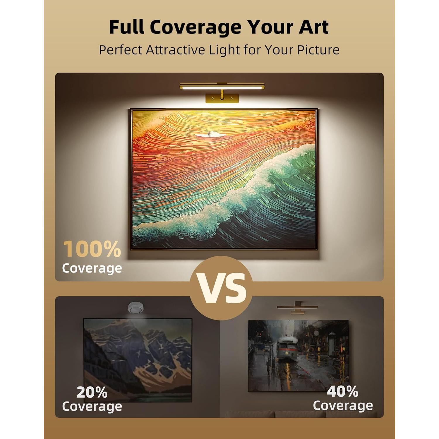 Luz de Imagen LED EZVALO 33cm Inalámbrica Recargable Dorado