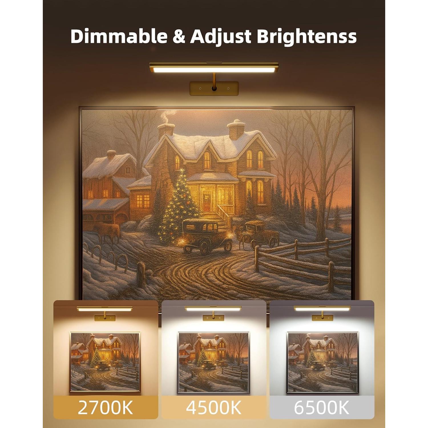 Luz de Imagen LED EZVALO 33cm Inalámbrica Recargable Dorado