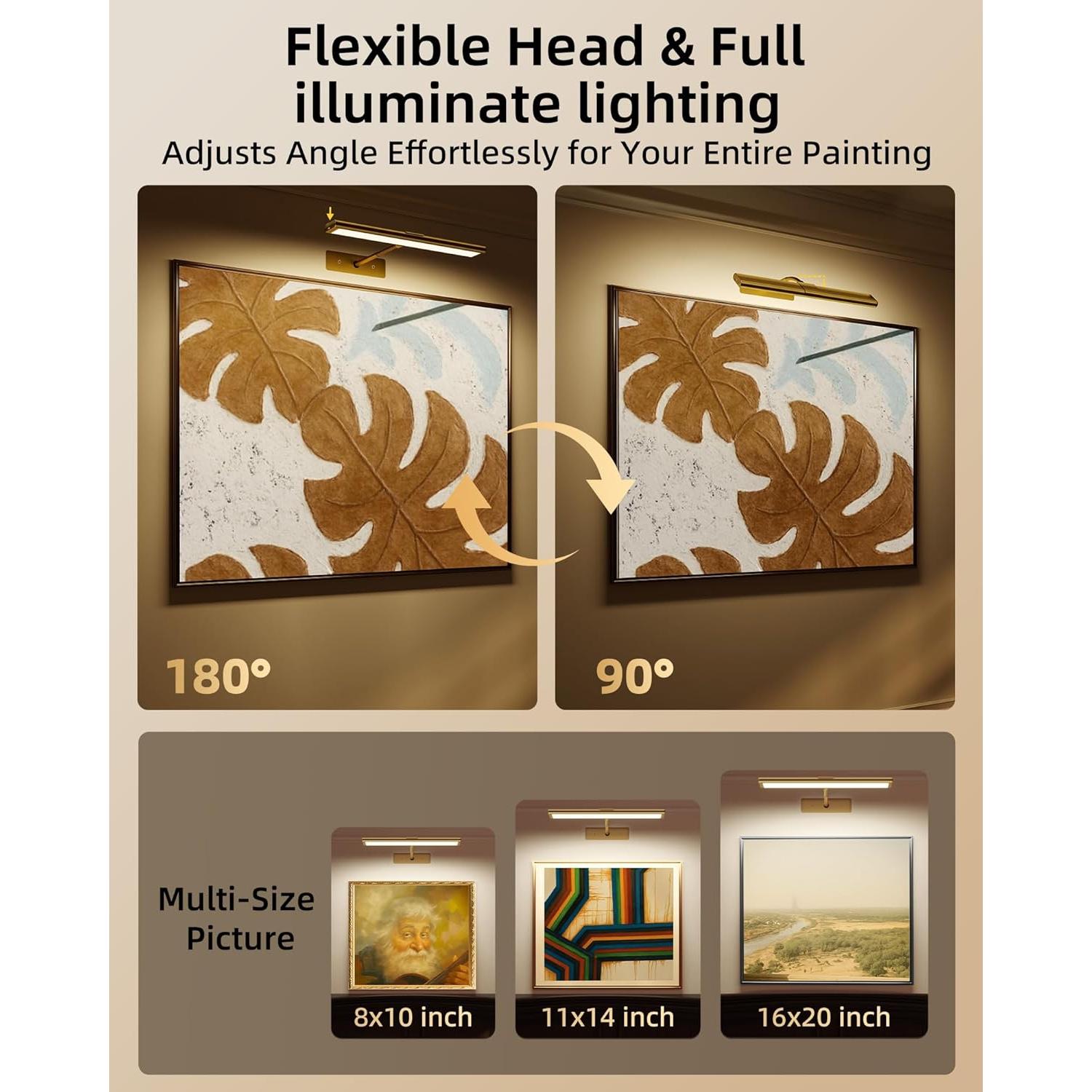 Luz de Imagen LED EZVALO 33cm Inalámbrica Recargable Dorado