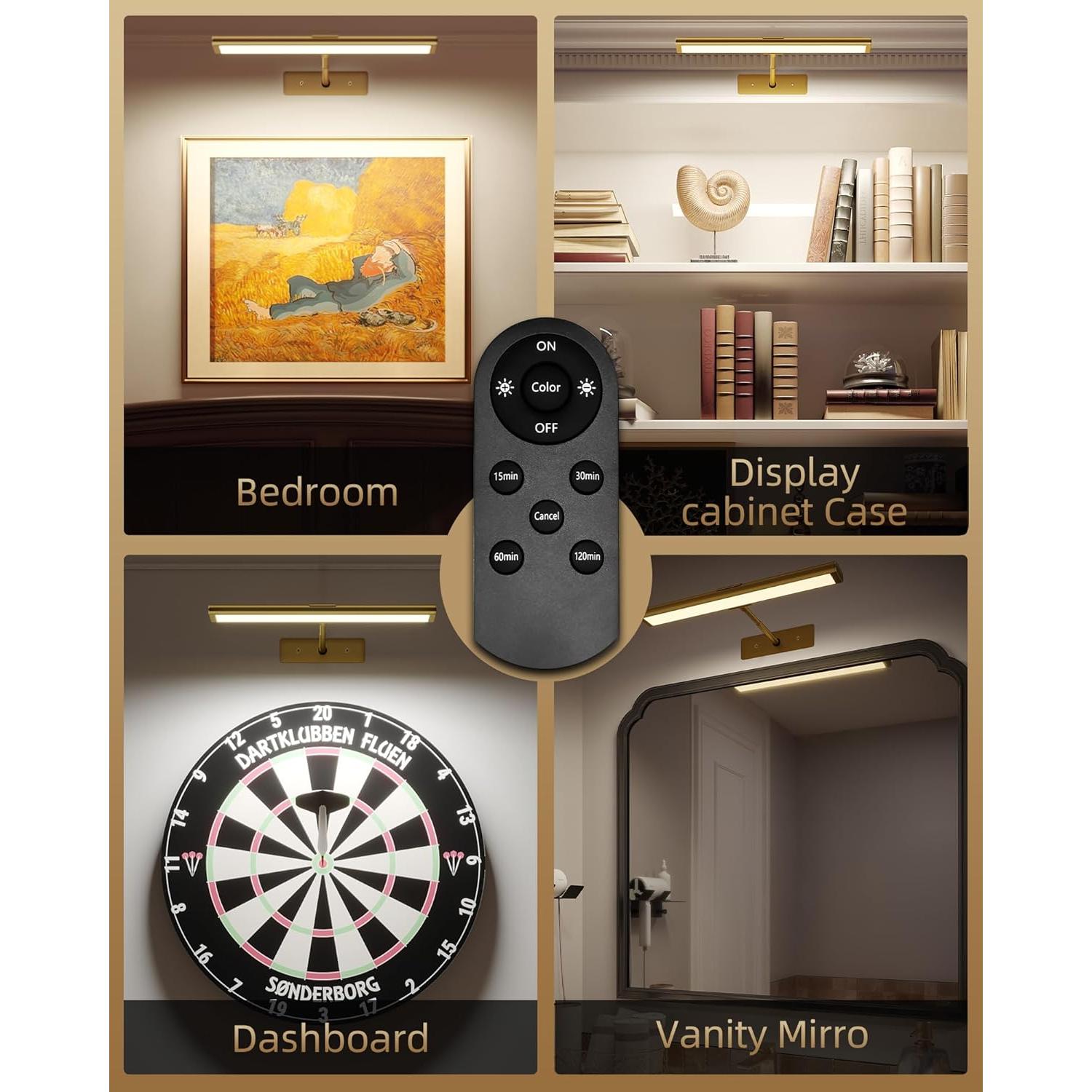 Luz de Imagen LED EZVALO 33cm Inalámbrica Recargable Dorado