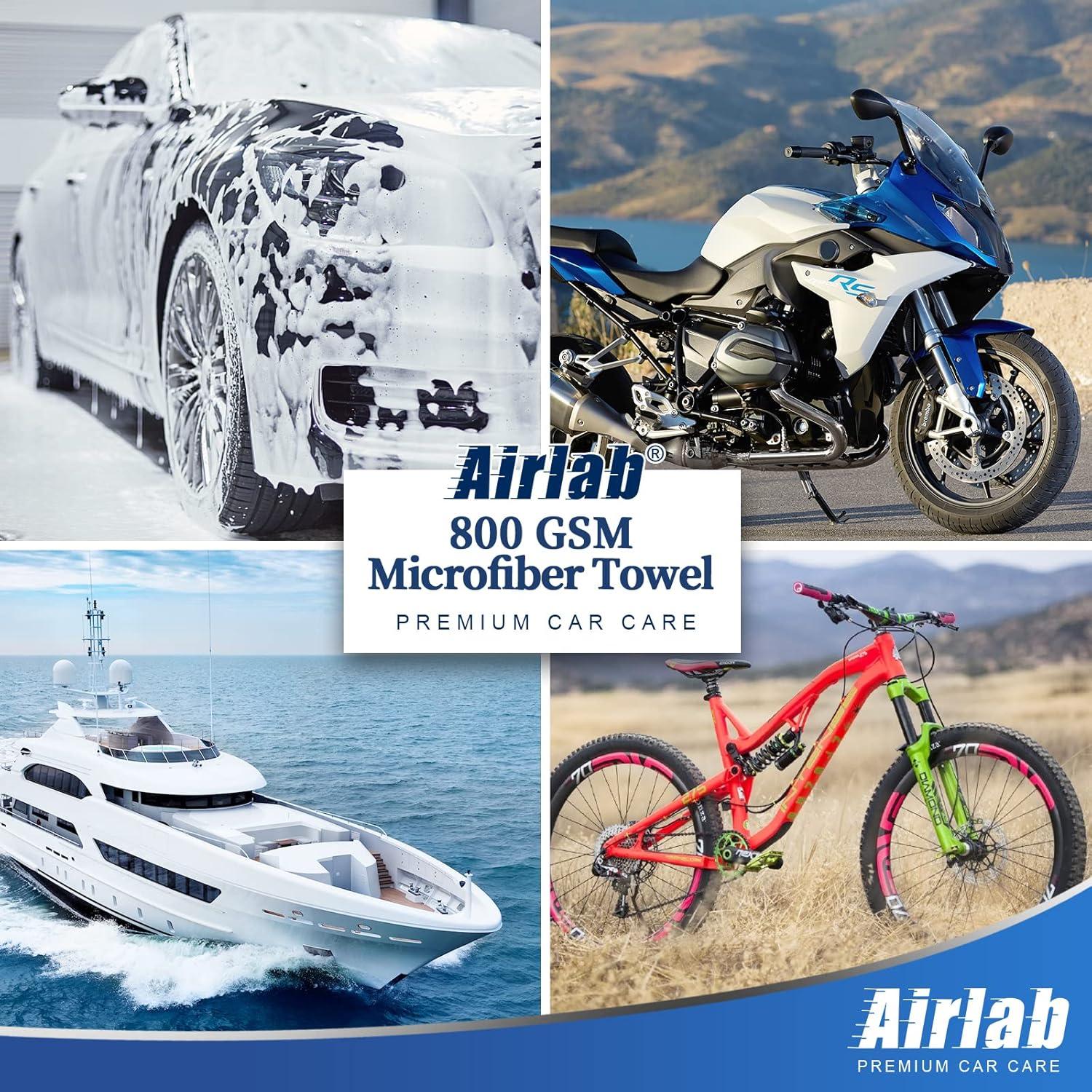 Toallas de Microfibra Airlab 40x40 cm, Paquete de 4, 800 GSM