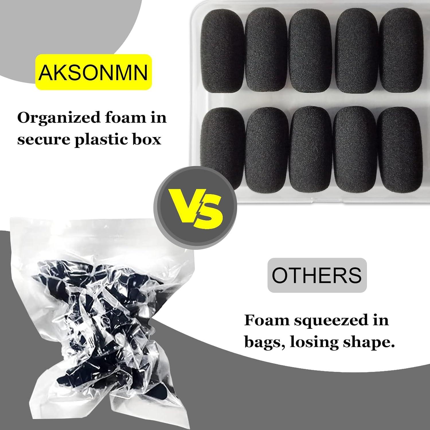 Paquete de 10 fundas de espuma para micrófonos inalámbricos - Paraviento 3.56 cm