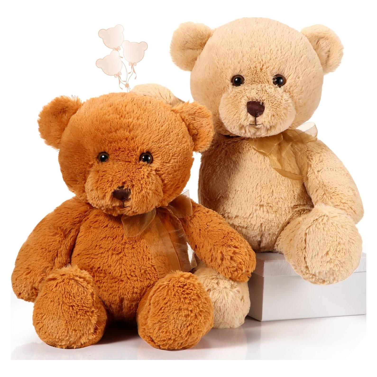 Ositos de Peluche Wettarn 45 cm 2 Pack Marrón Claro y Oscuro