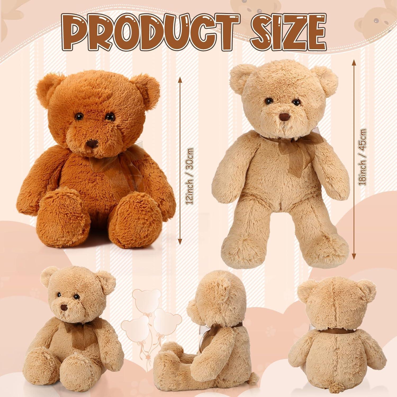 Ositos de Peluche Wettarn 45 cm 2 Pack Marrón Claro y Oscuro