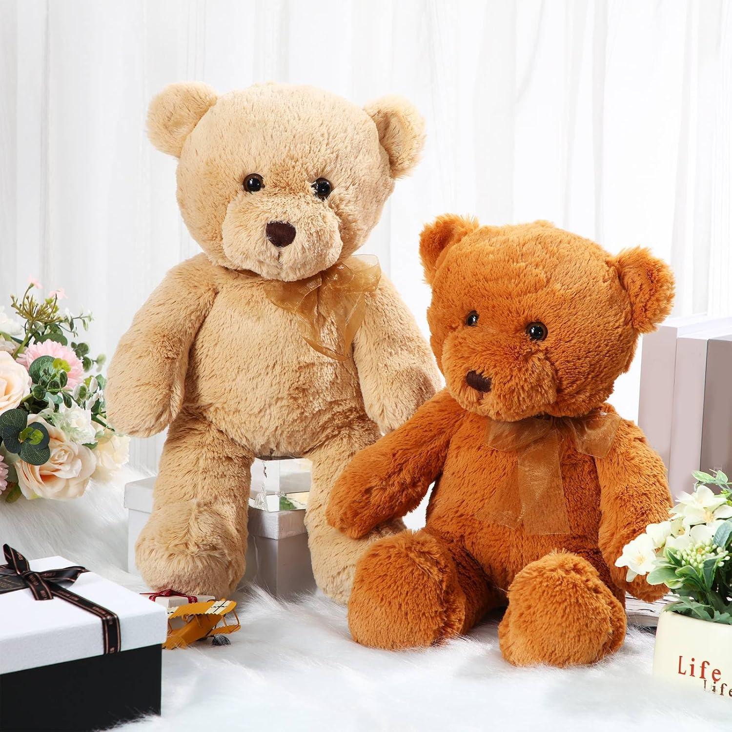 Ositos de Peluche Wettarn 45 cm 2 Pack Marrón Claro y Oscuro