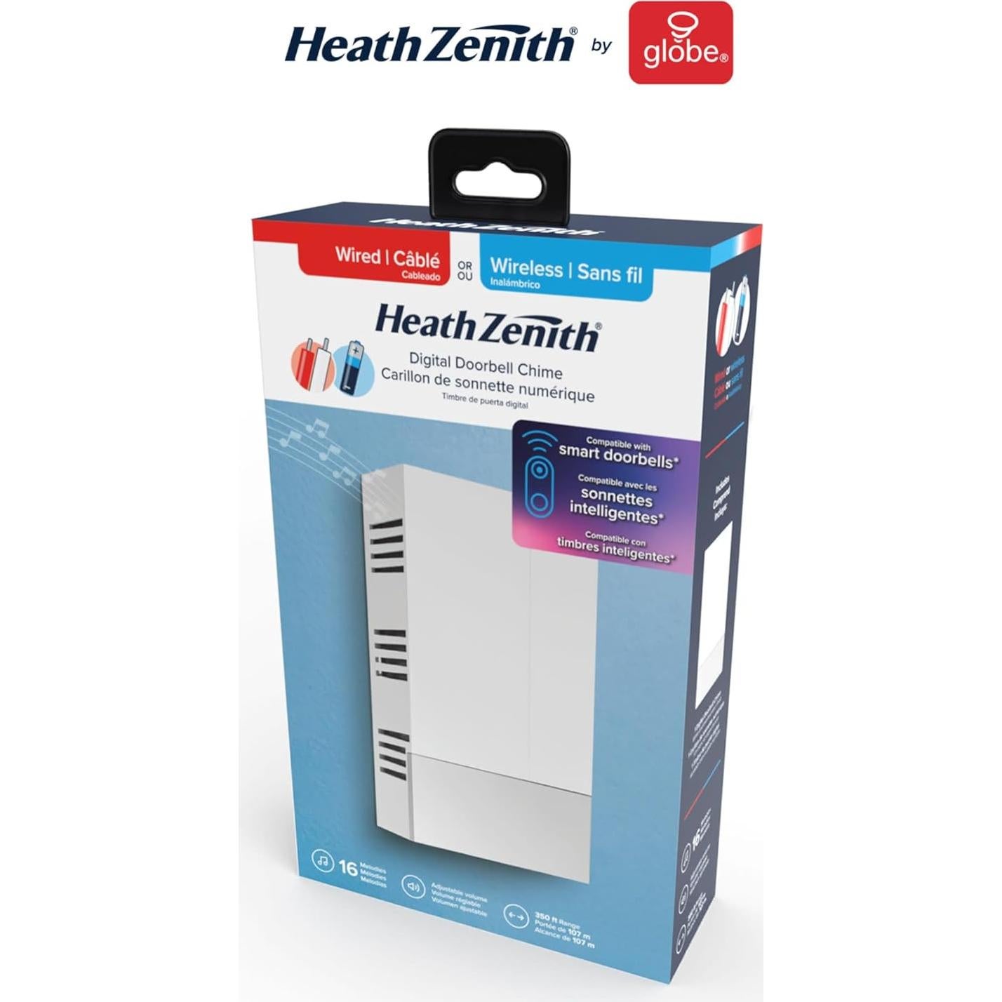 Timbre Digital Inalámbrico Globe Electric 91009242 - Blanco