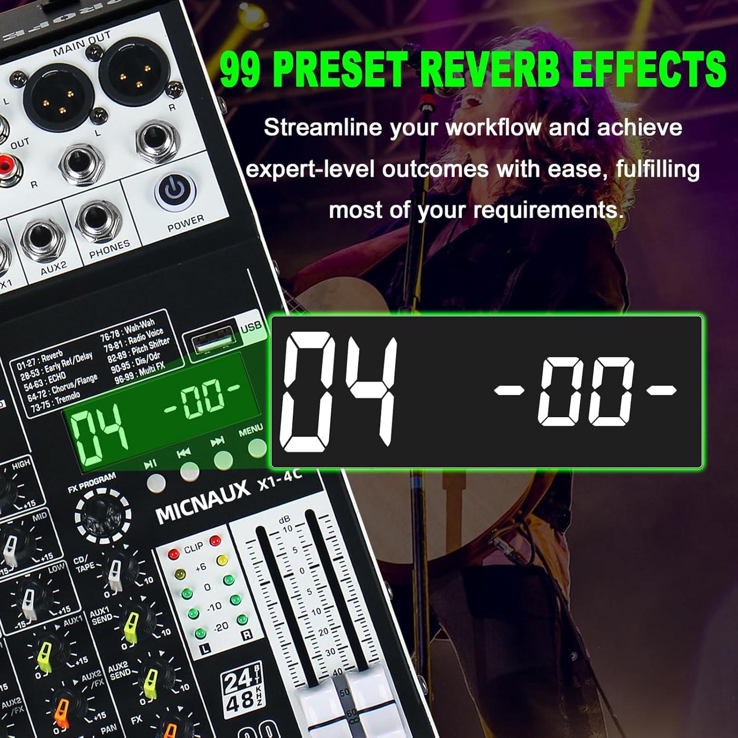 Mezclador de Audio Profesional MICNAUX X1-4Channel 4 Canales