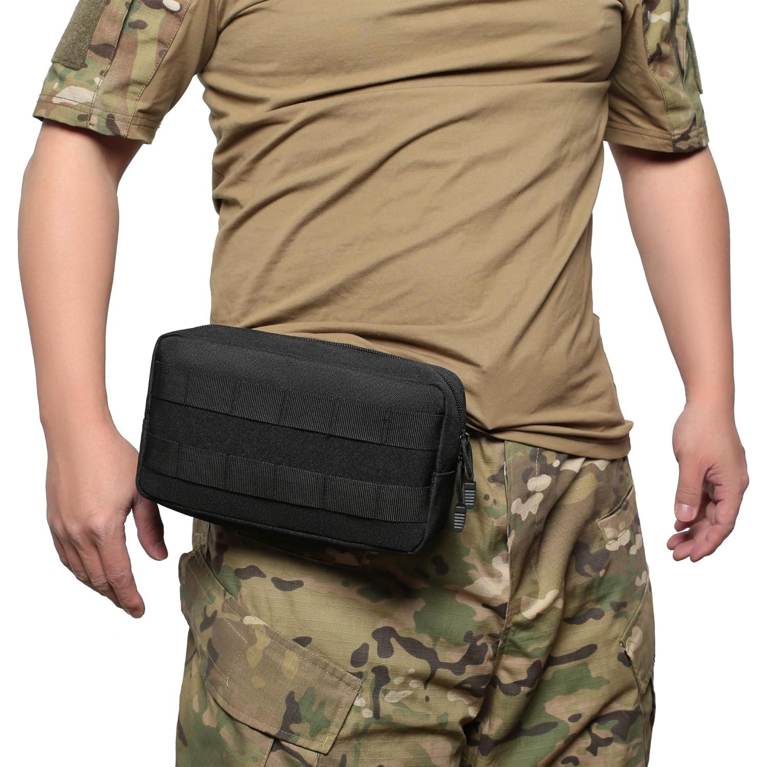 Paquete de 2 Bolsas Tácticas Molle Katadem - Nylon Negro