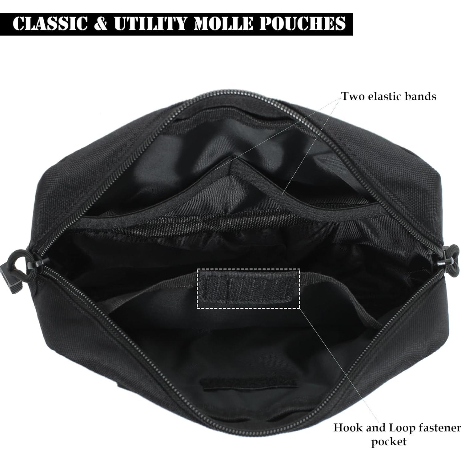 Paquete de 2 Bolsas Tácticas Molle Katadem - Nylon Negro
