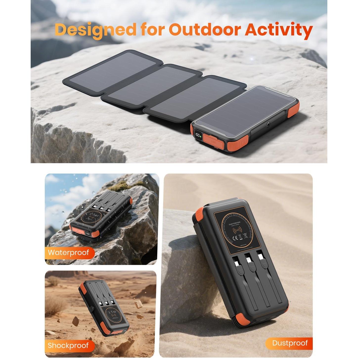 Banco de Energía Solar Tranmix 49800mAh Carga Rápida 20W