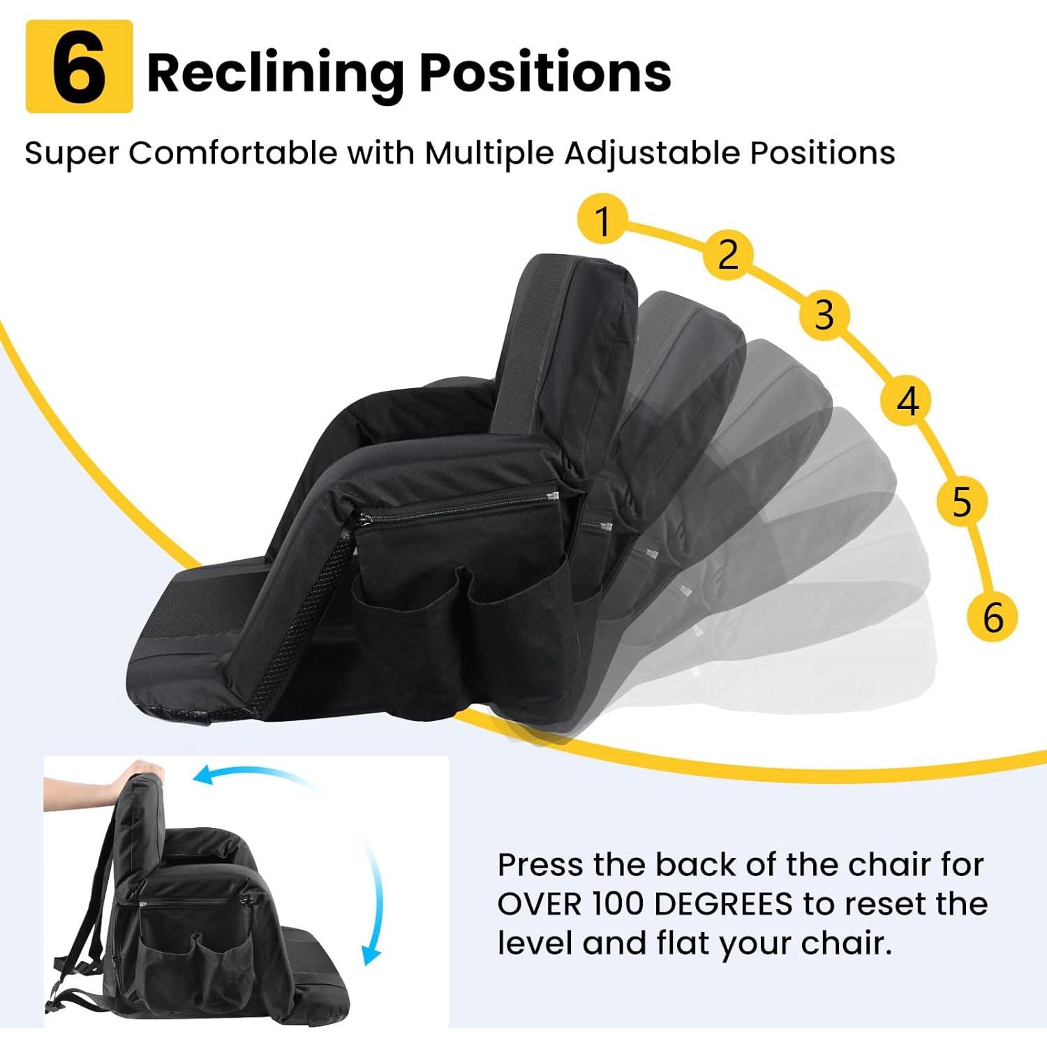 Silla de Estadio JTSIOV 25" (63.5 cm) con Respaldo y Cojín