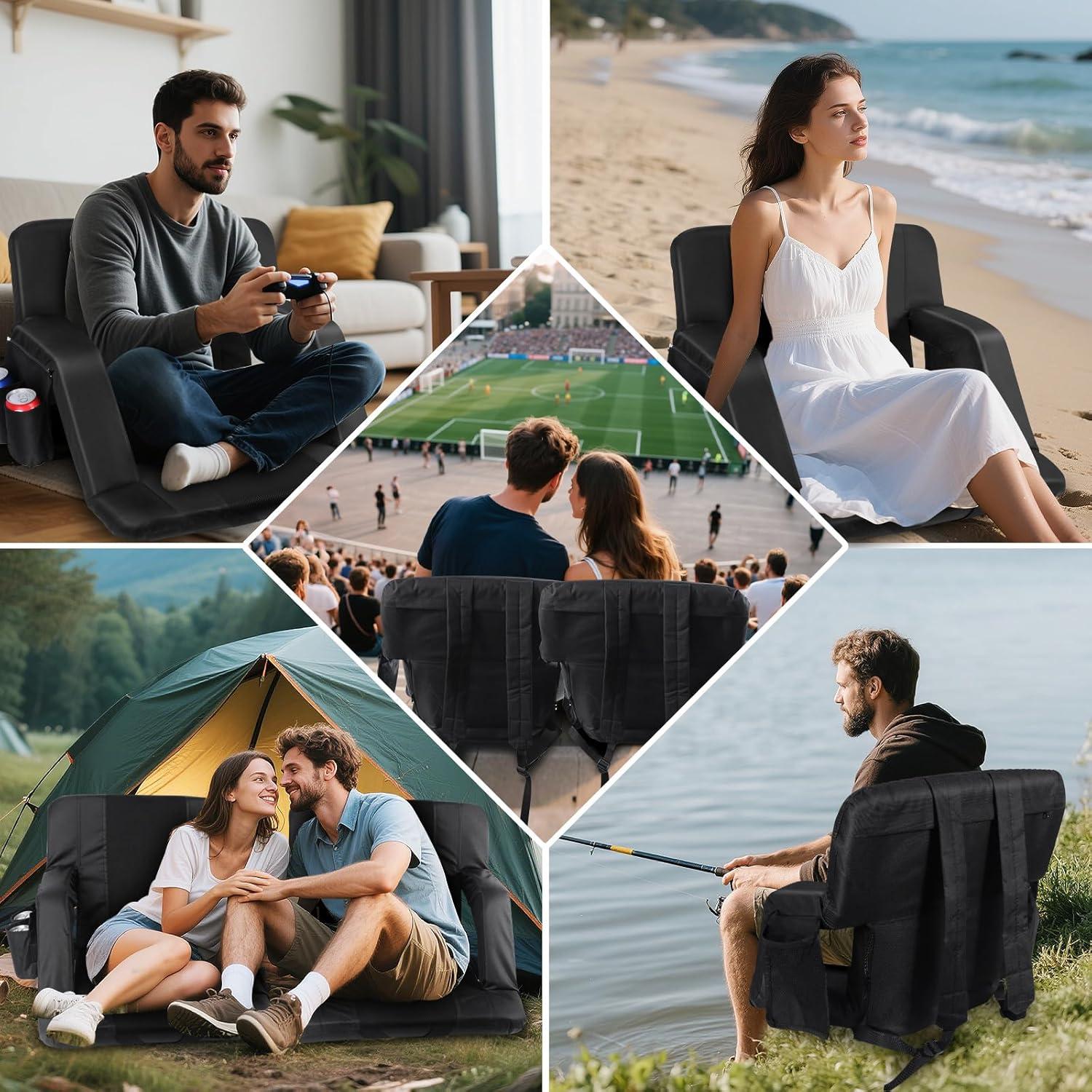 Silla de Estadio JTSIOV 25" (63.5 cm) con Respaldo y Cojín