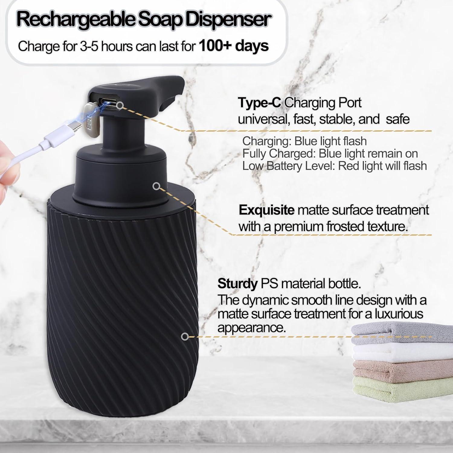 Dispensador Automático de Jabón Espumoso LUNKAFO Negro 300ml