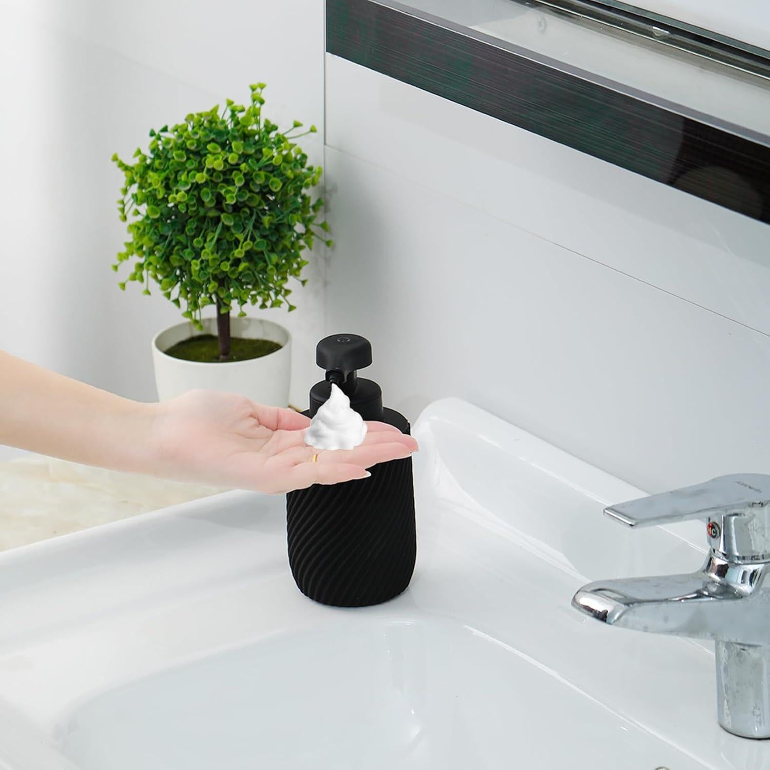 Dispensador Automático de Jabón Espumoso LUNKAFO Negro 300ml