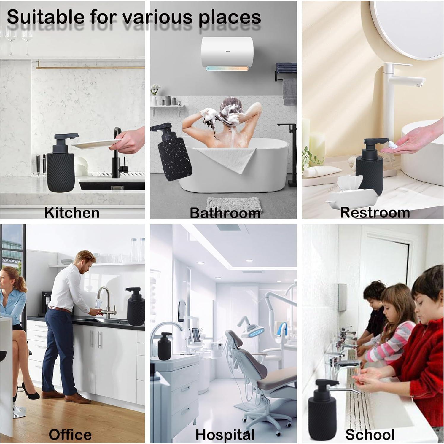 Dispensador Automático de Jabón Espumoso LUNKAFO Negro 300ml