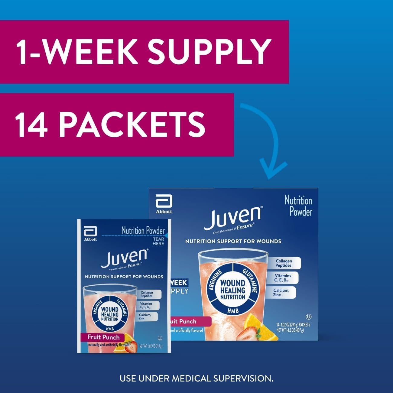 Polvo Nutricional Terapéutico Juven Abbott 14 Paquetes Fruta Punch